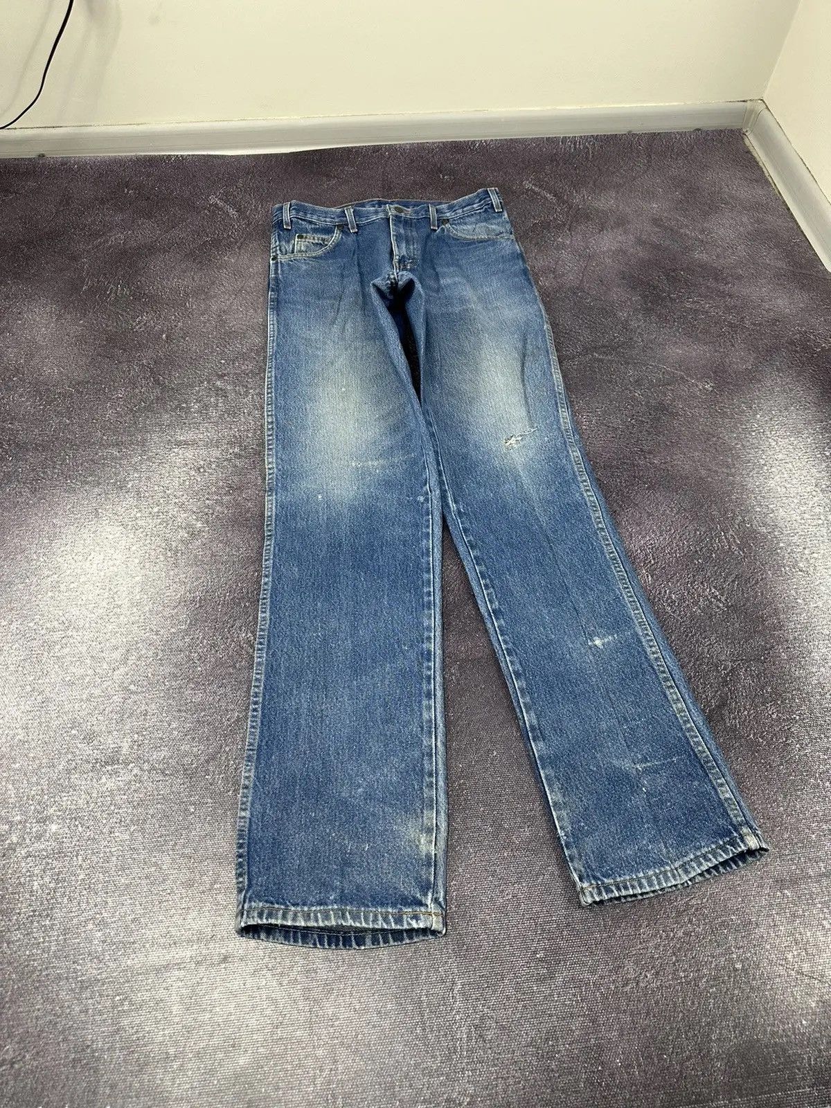 Dickies × Vintage Vintage Dickies Faded Blue Work Denim Hype Slim Flared Jeans Size US 34 / EU 50 - 8 Thumbnail