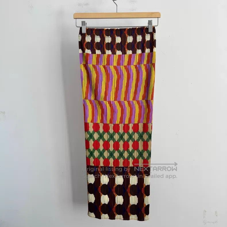 Issey Miyake Issey Miyake size:3 Color Block Skirt Size 22" - 2 Thumbnail