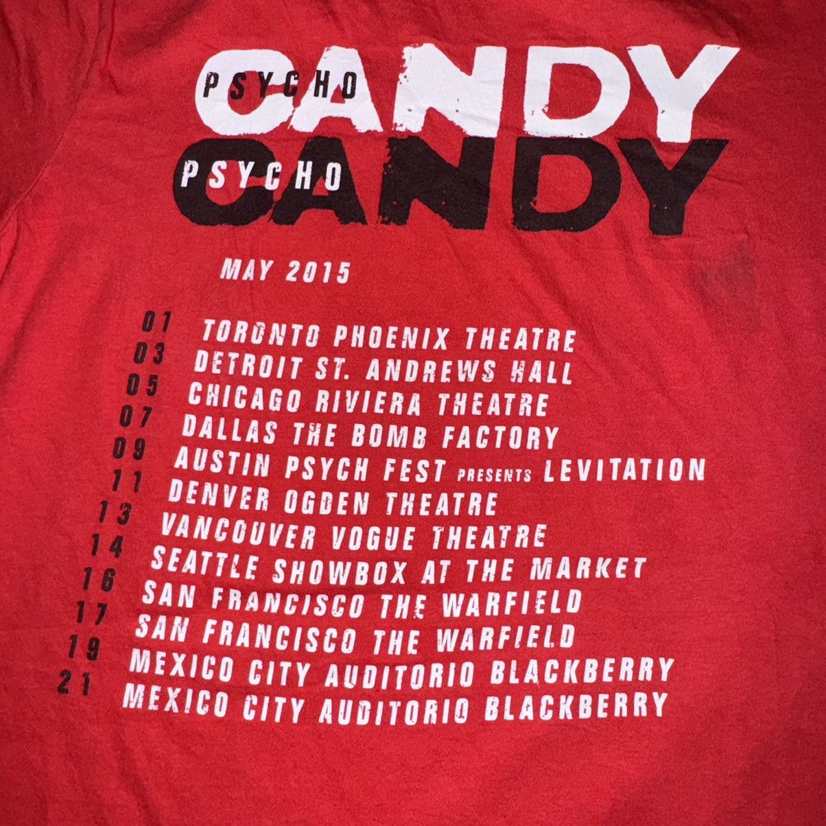 Band Tees The Jesus and Mary Chain - Psychocandy Tour 2015 Size US M / EU 48-50 / 2 - 4 Thumbnail