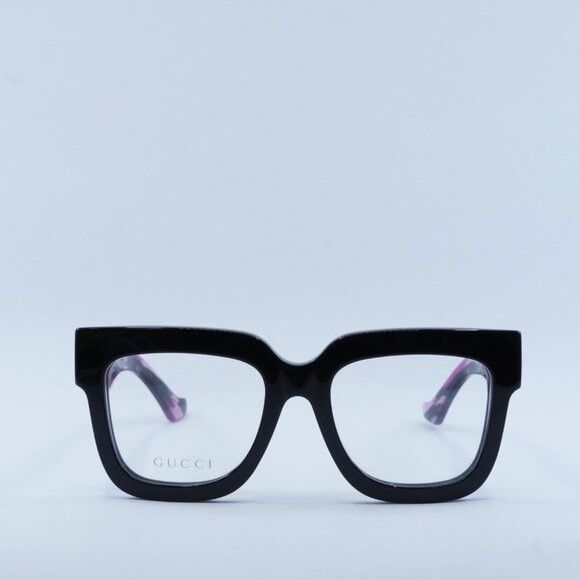 Gucci Gucci GG1549O 003 Eyeglasses Black 52mm Square Frame Size ONE SIZE - 2 Thumbnail