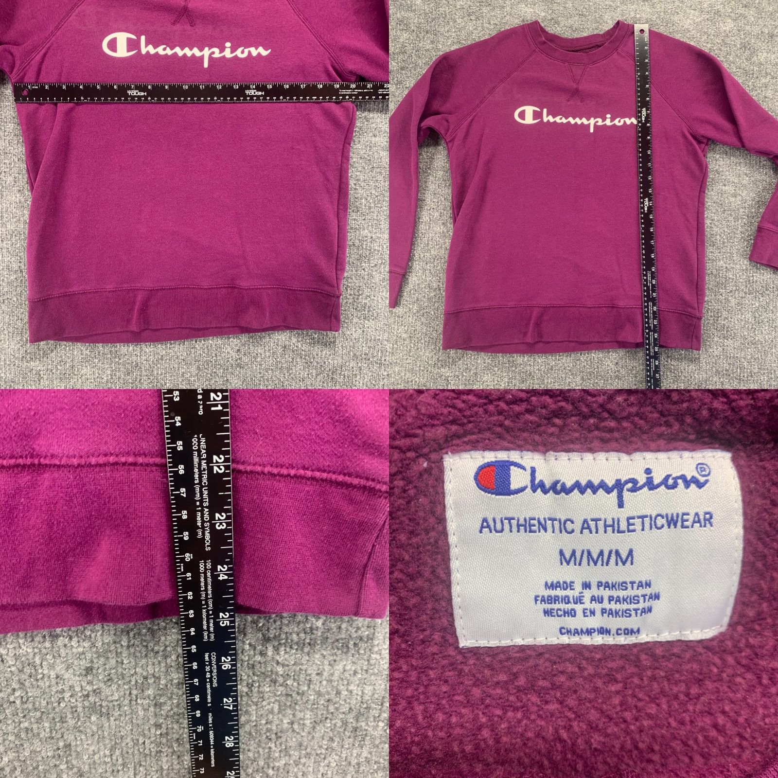Champion Champion Sweatshirt Womens Medium Purple Pullover Long Sleeve Athletic Logo Size M / US 6-8 / IT 42-44 - 8 Thumbnail