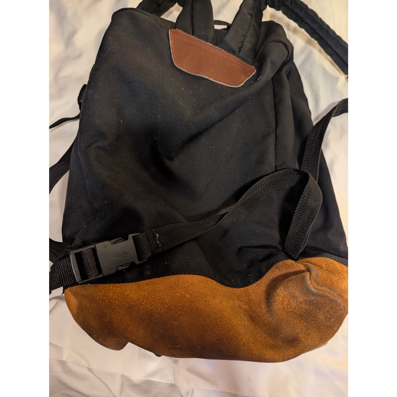 Jansport Vintage Alpak Leather Bottom Backpack Bookbag Daypack Black Size ONE SIZE - 6 Thumbnail