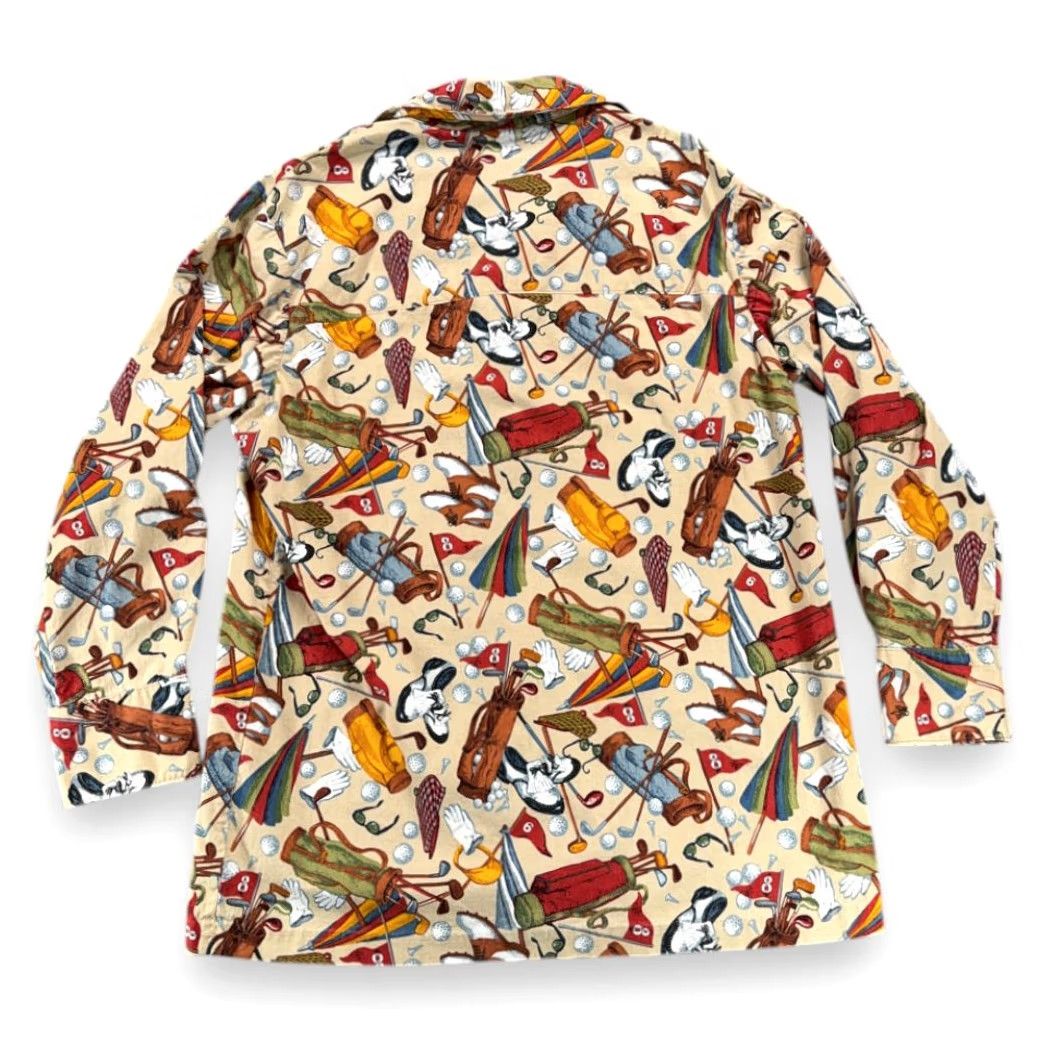 Vintage VINTAGE Golf Shirt Adult XL Brown All Over Print Camp USA 80s Size US XL / EU 56 / 4 - 3 Thumbnail