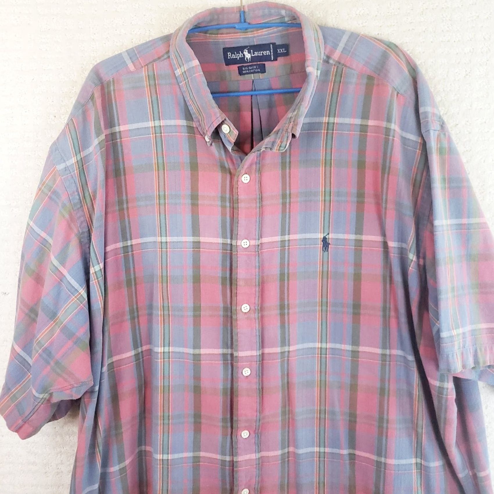 Ralph Lauren Ralph Lauren Button-Up Shirt Men XXL Pink Blue Gray Plaid Logo Size US XXL / EU 58 / 5 - 2 Thumbnail