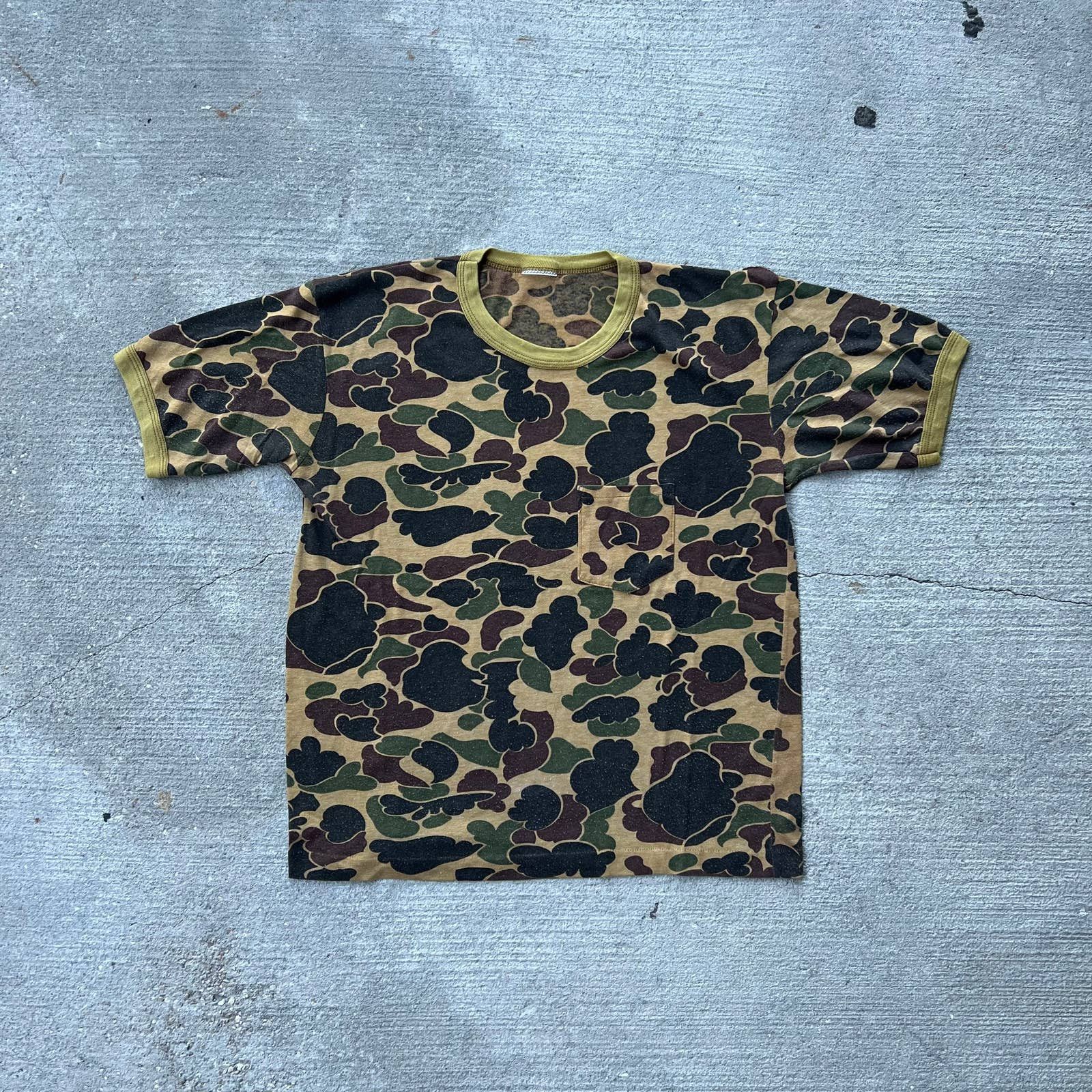 Vintage Vintage duck camo blank ringer t shirt | Grailed