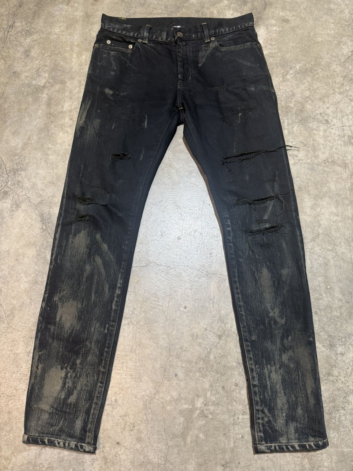 Saint Laurent Paris Saint Laurent FW14 Oil Stain Denim jeans | Grailed
