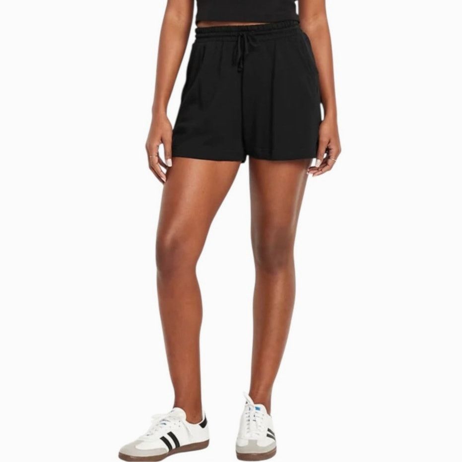 Old Navy Old Navy Black Extra High Waisted French Terry 5'' Shorts Size 24" / US 00 / IT 34 - 1 Thumbnail