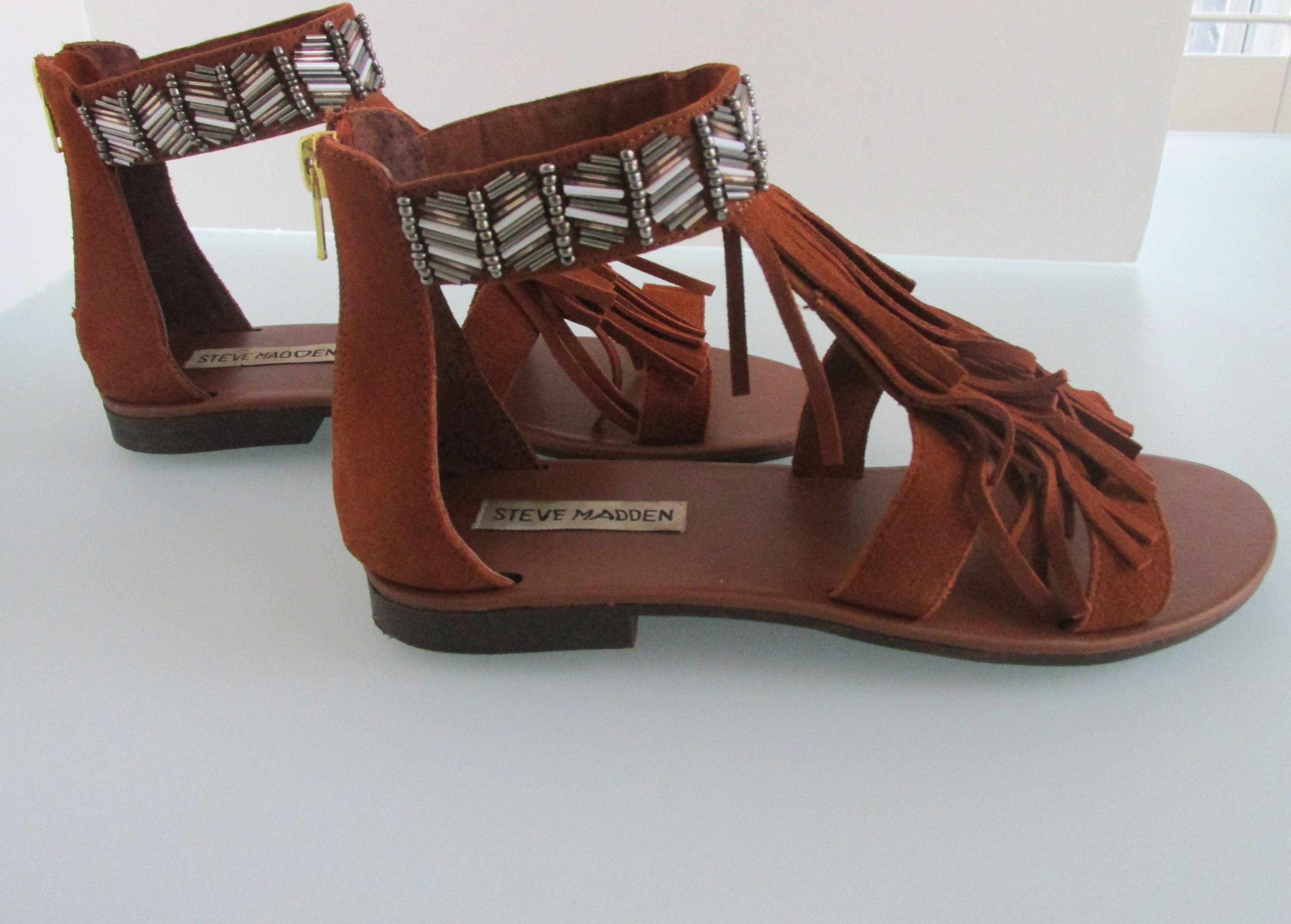 Steve Madden Steve Madden (Giaani) Women's Fringe/Beaded Sandals Size 8 M Size US 8 / IT 38 - 4 Thumbnail
