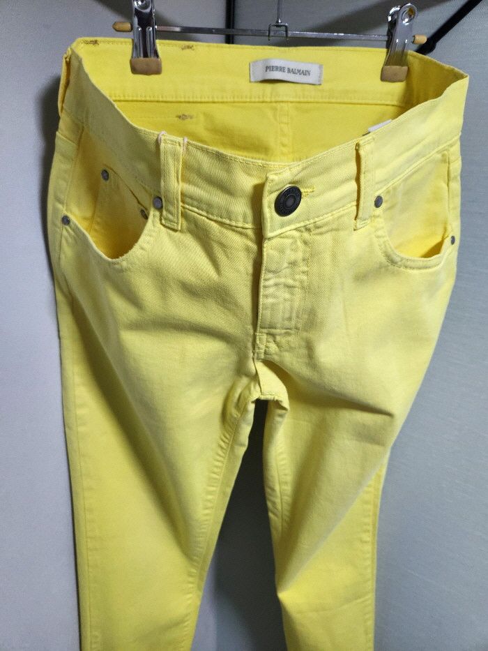 Balmain pierre balmain yellow crop denim Size 27" / US 4 / IT 40 - 2 Thumbnail