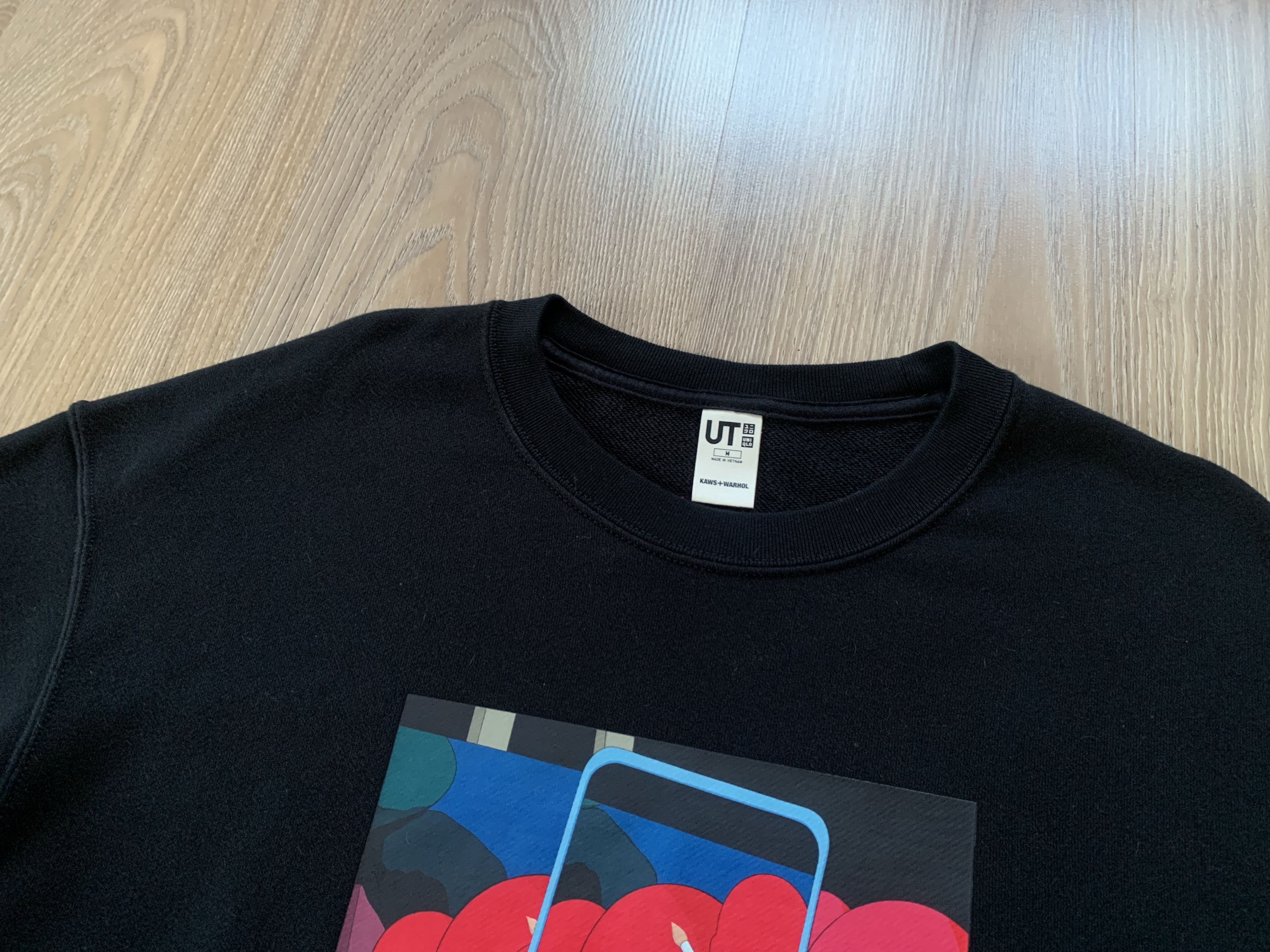 Japanese Brand Mens KAWS Uniqlo Andy Warhol Black Graphic Sweatshirt Size US M / EU 48-50 / 2 - 4 Thumbnail