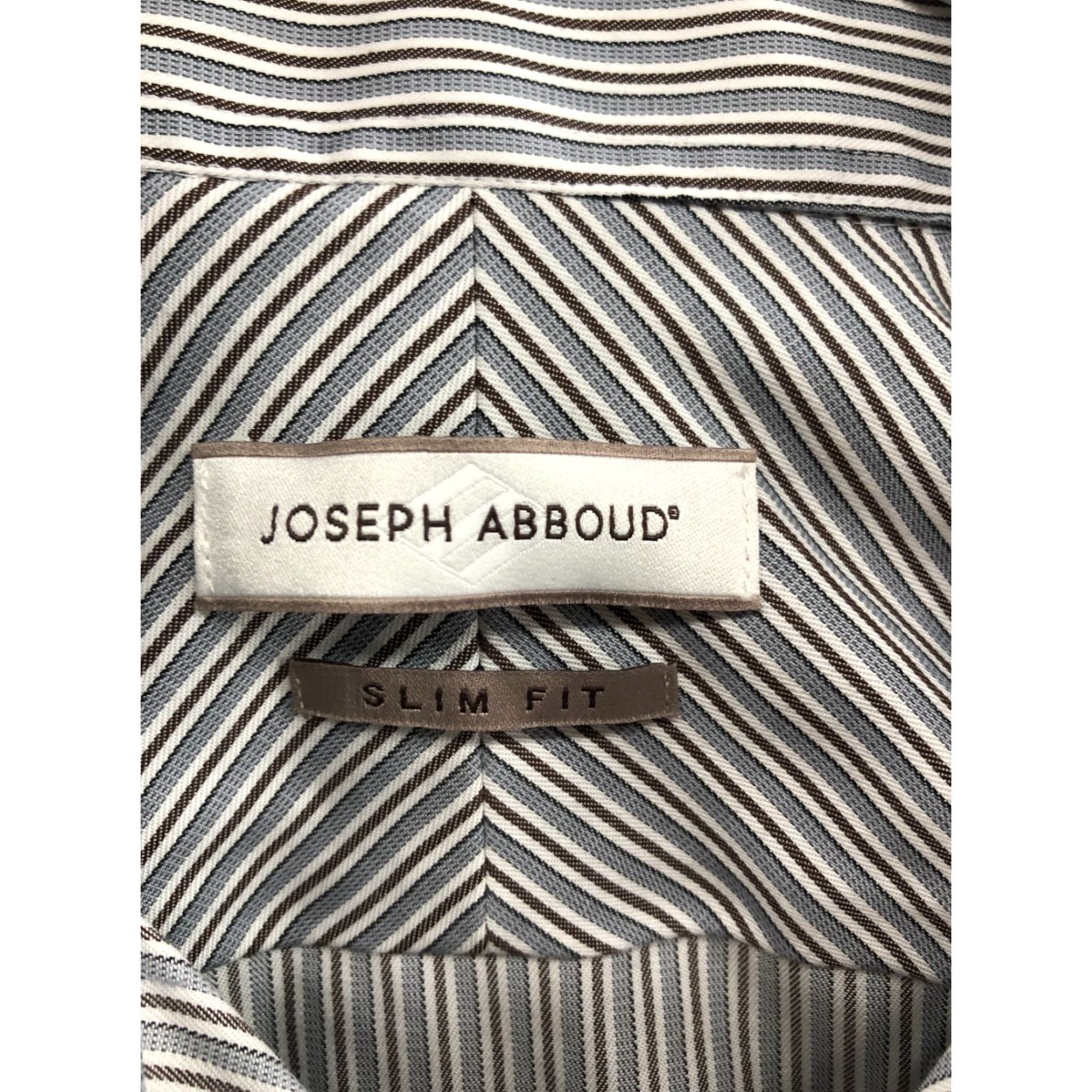 Joseph Abboud Joseph Abboud Slim Fit Shirt Mens Size 15 Long Sleeve Gray Striped Button-Up Shawl Collar? (No, need to stick to original words). Size US M / EU 48-50 / 2 - 6 Thumbnail