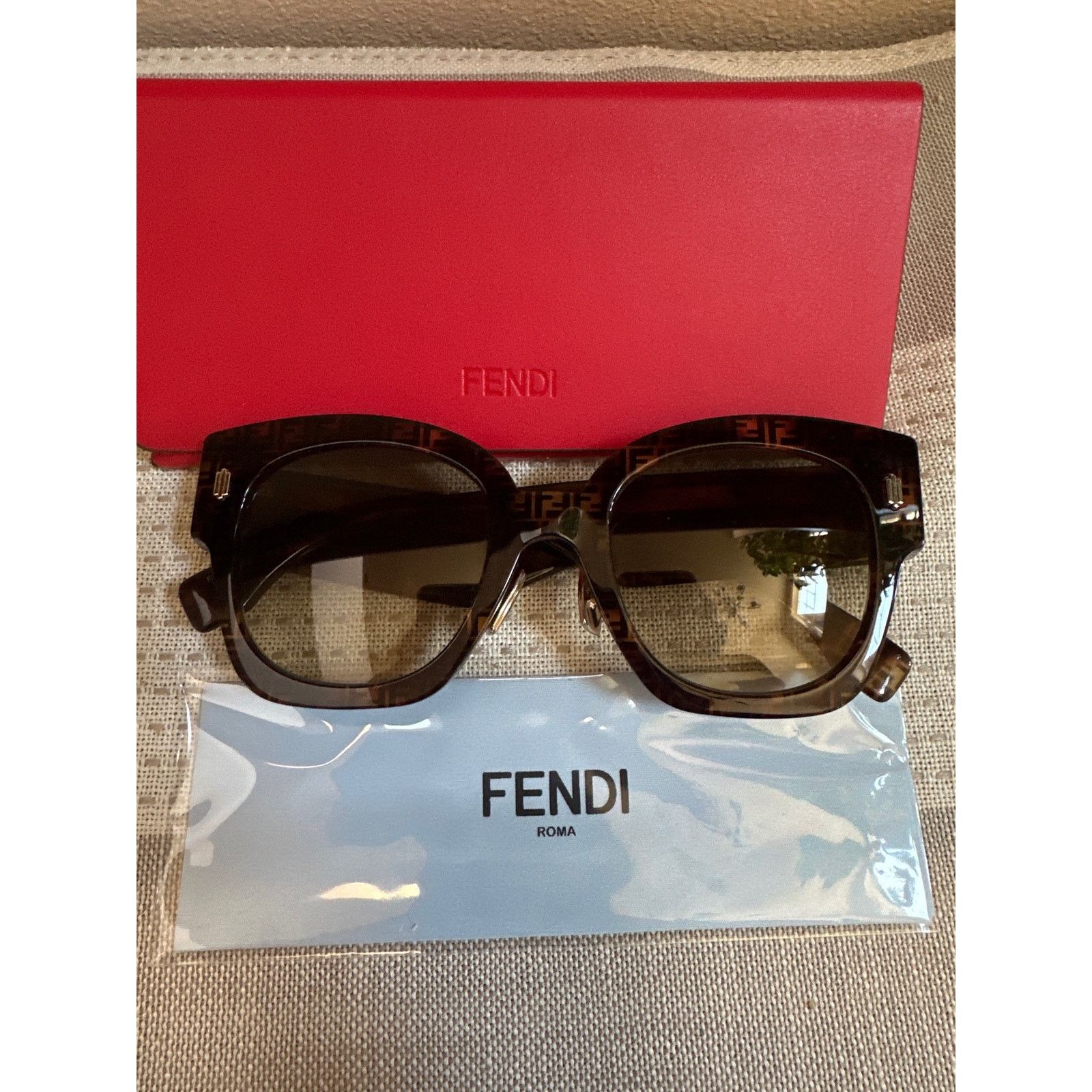 Fendi Fendi FF 0458G Monogram Sunglasses Gradient Brown w/ case Size ONE SIZE - 6 Thumbnail