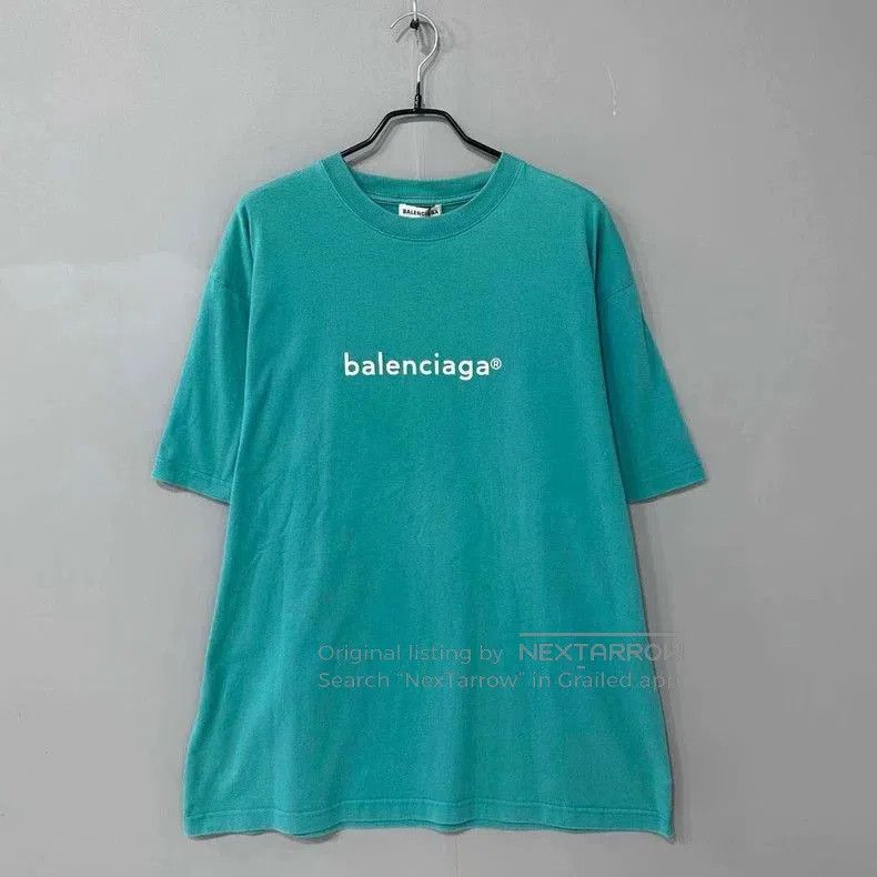 Balenciaga Balenciaga Green Logo Short Sleeve Tee. Size US S / EU 44-46 / 1 - 1 Thumbnail