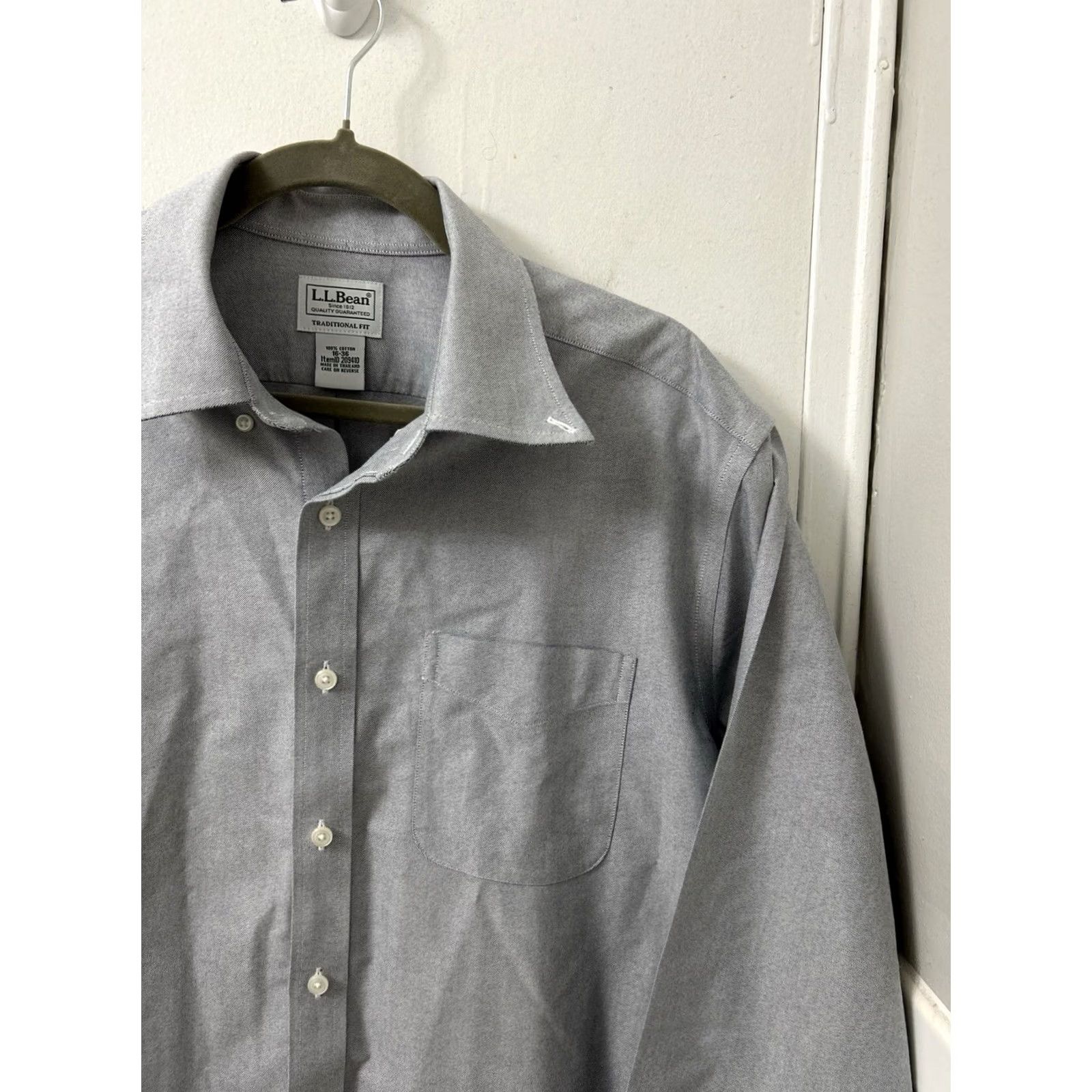 CLOT LL Bean Oxford Cloth Shirt Mens 16 36 Gray Button Down Traditional Fit Dress Shirt 209410 Size US L / EU 52-54 / 3 - 4 Thumbnail