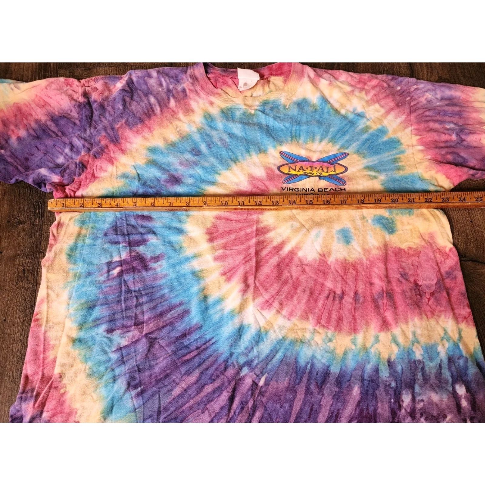 CO VTG 90s Mens XL Na’Pali Surf Co Virginia Beach Single Stitch Tie Dye T Shirt Size US XL / EU 56 / 4 - 5 Thumbnail