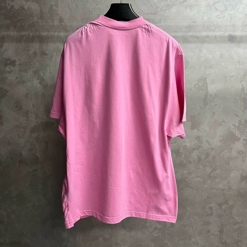 Balenciaga Pink Balenciaga Bebe Logo Short Sleeve T-Shirt-2507 Size US S / EU 44-46 / 1 - 5 Thumbnail