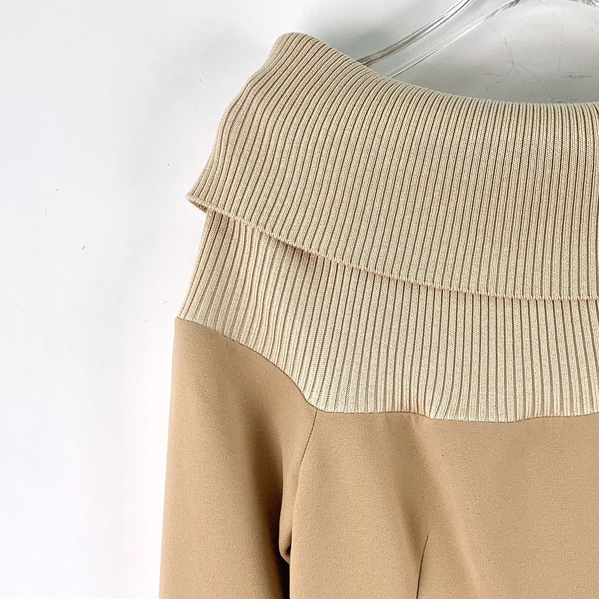 Dior Dior Brown Long Sleeve Off-shoulder Spliced Dress K26WX Size S / US 4 / IT 40 - 3 Thumbnail