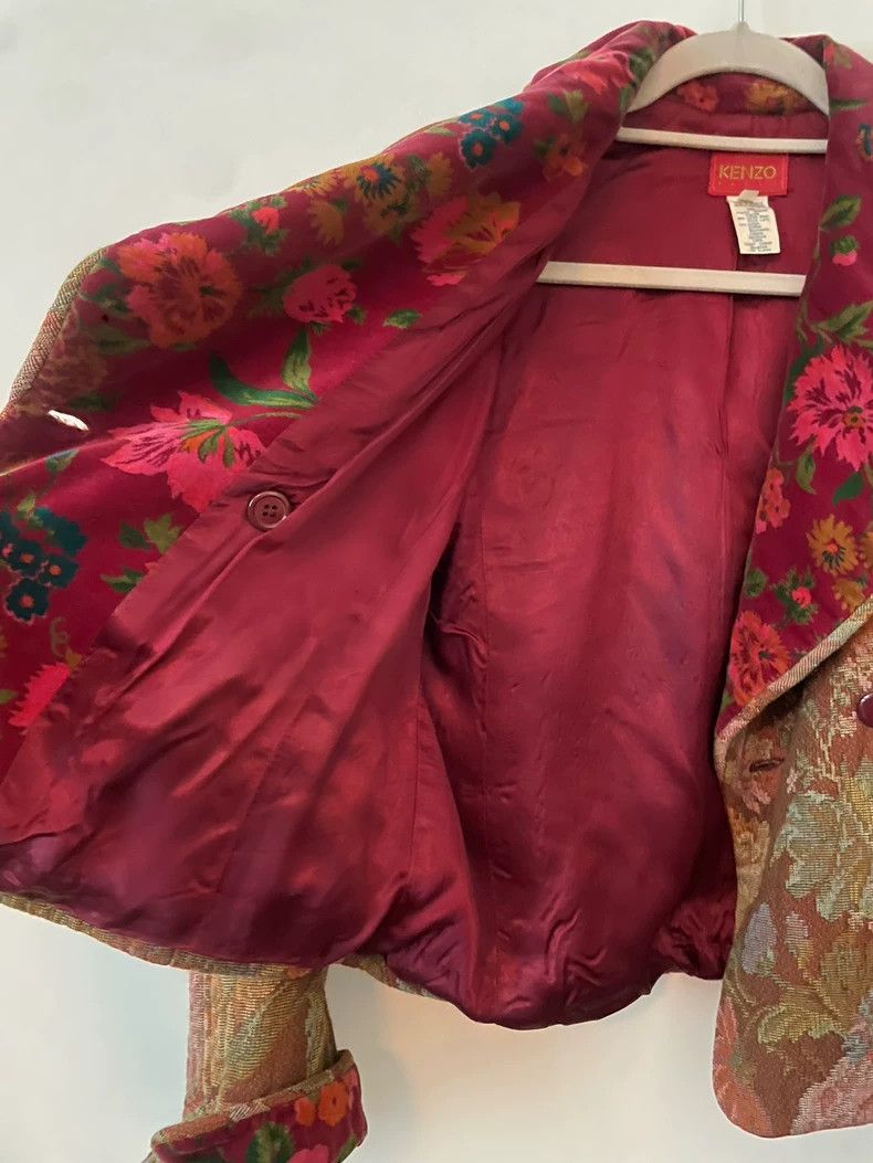 KENZO Linen and floral velvet waistcoat