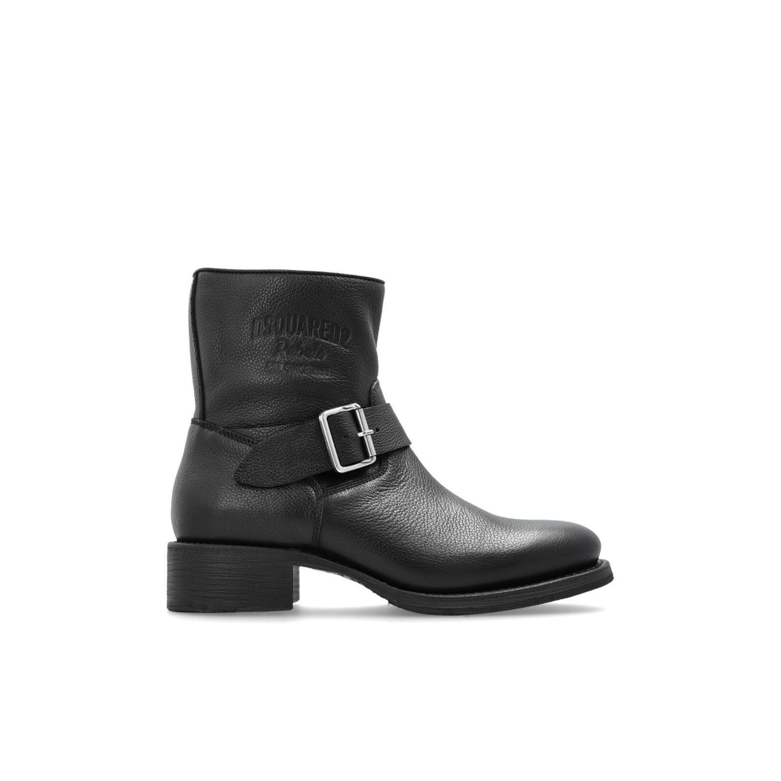 DSQUARED2 Harley Black Leather Ankle Boots New And Authentic