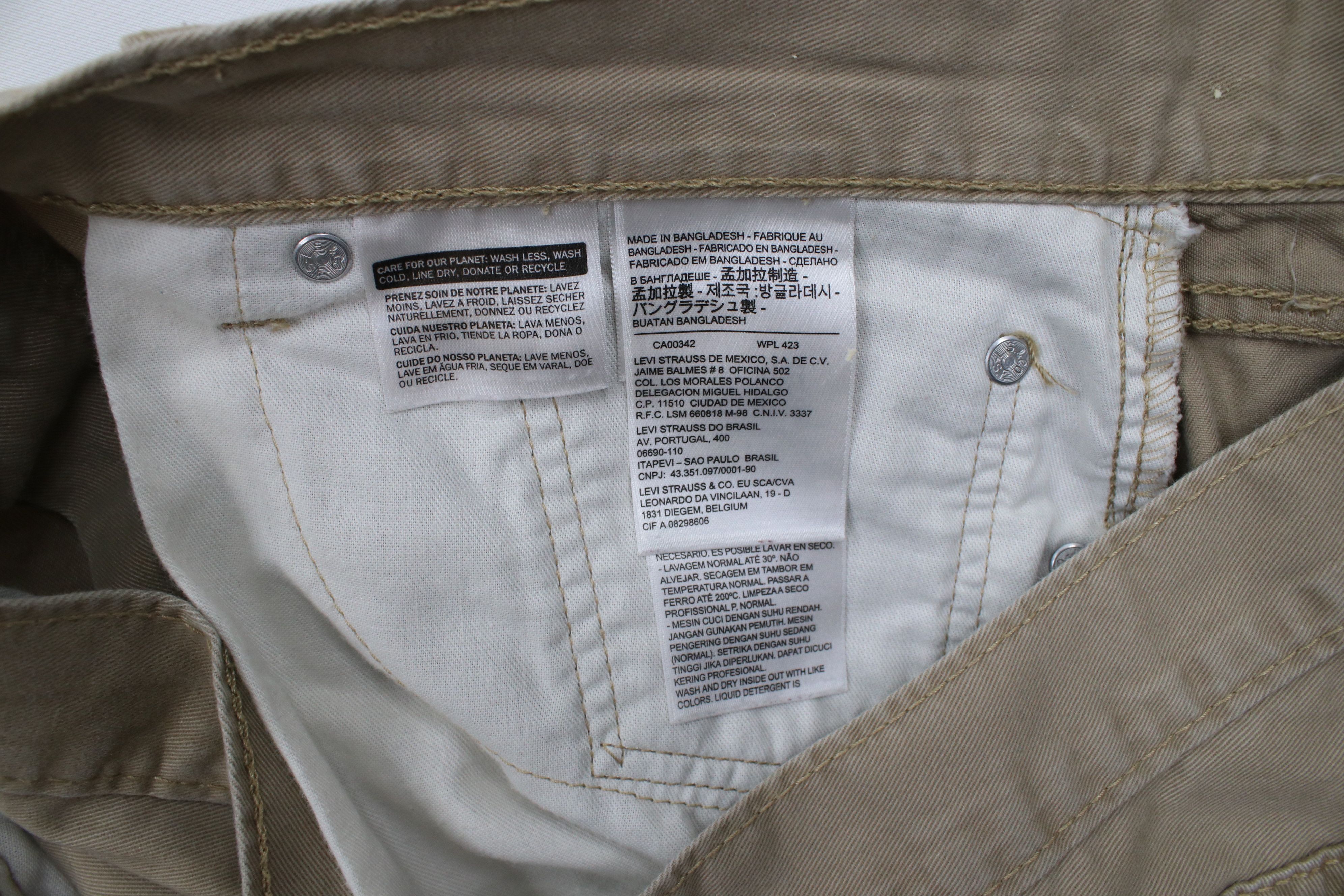 Levi's × Vintage Vintage Y2K Levis 505 Regular Fit Pants Khaki Beige Cotton Size US 36 / EU 52 - 7 Thumbnail