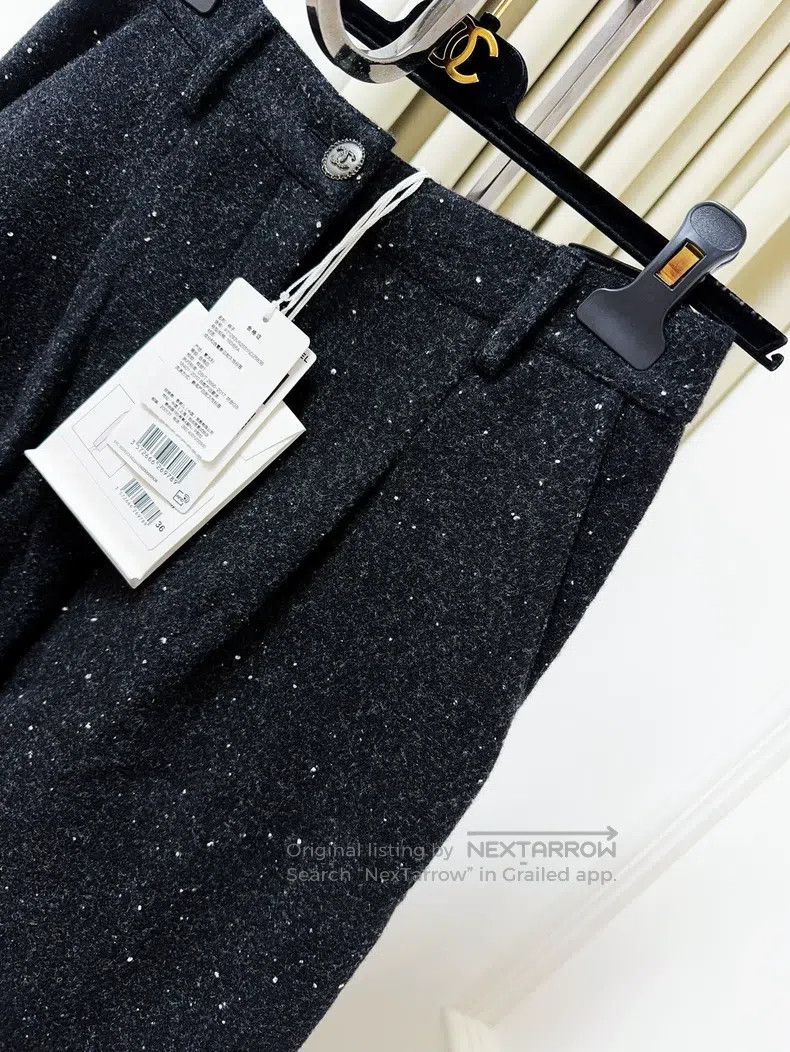 Chanel Chanel 21b full of stars and snowflakes black tweed trouse Size 24" / US 00 / IT 34 - 2 Thumbnail