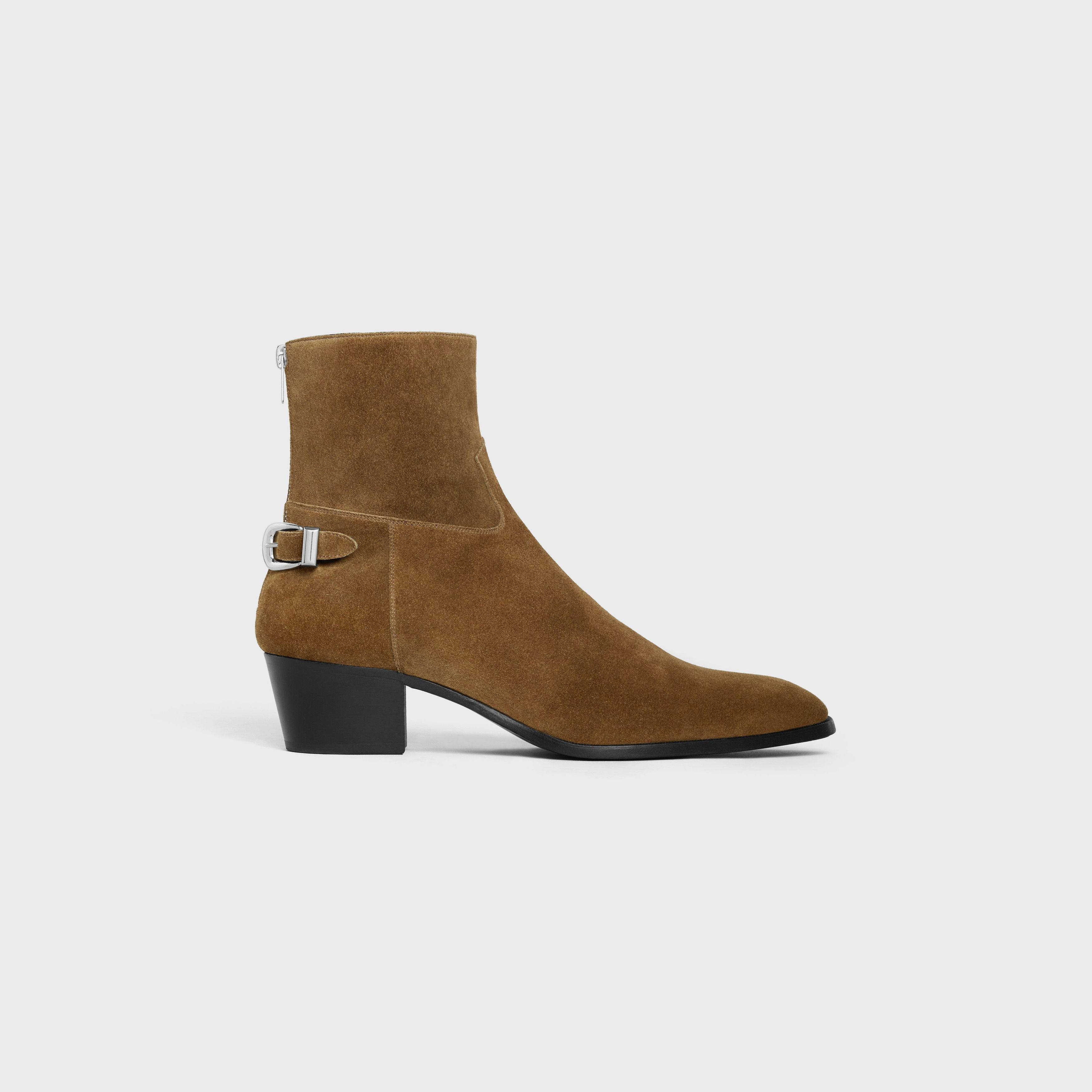 靴 CELINE Back Buckle Zipped Jacno 39 Celine Jacno Shiny Calfskin Back Buckle Zipped Black Boot