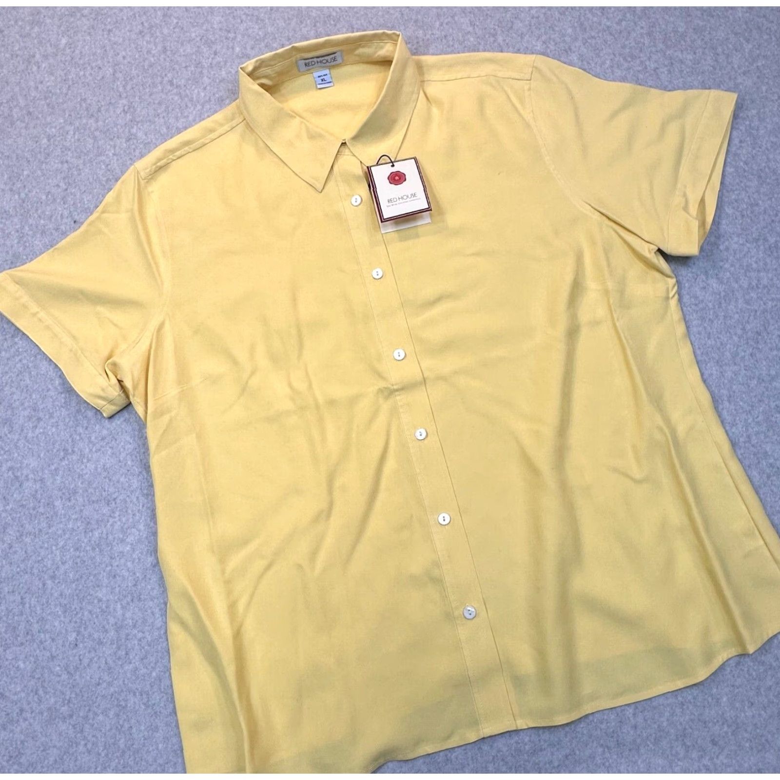 Vintage Red House Winery Plantation 100% Silk Men’s XL Polo Short Sleeve Button Up NWT Yellow Wine Casual Shirt Shirts Size US XL / EU 56 / 4 - 2 Thumbnail