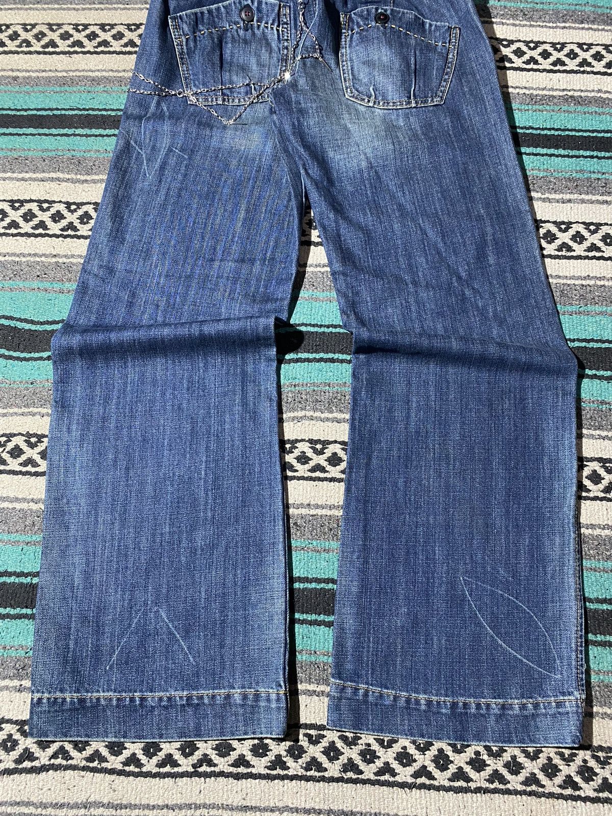If Six Was Nine 2000s Crazy ! Antigauge Multi Button Denim Cotton Pants Size US 31 - 6 Thumbnail