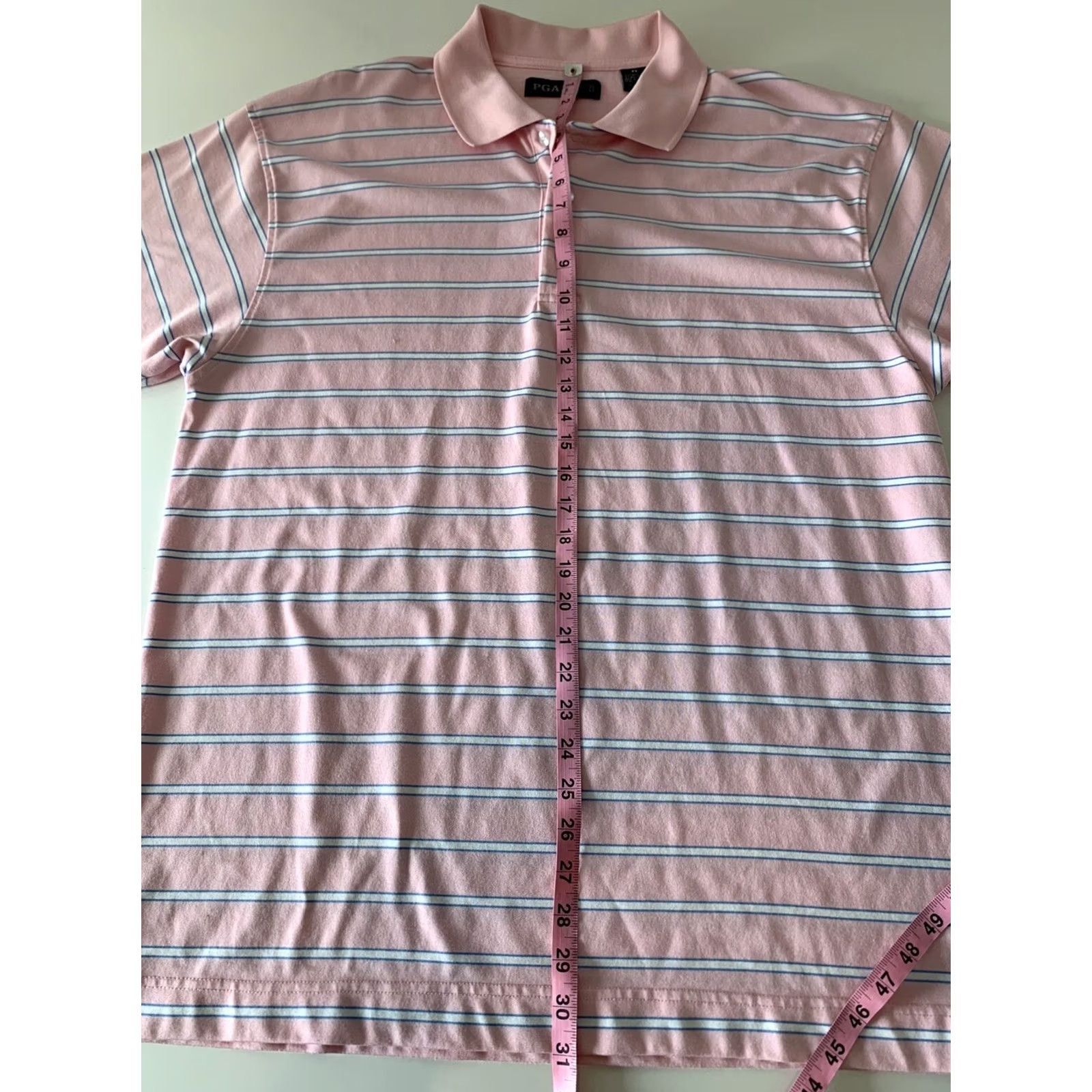 PGA Tour PGA TOUR Striped Short Sleeve Polo Shirt Men's XL Pink Blue Shirt Polo XL Men Pink Blue Striped Size US XL / EU 56 / 4 - 4 Thumbnail