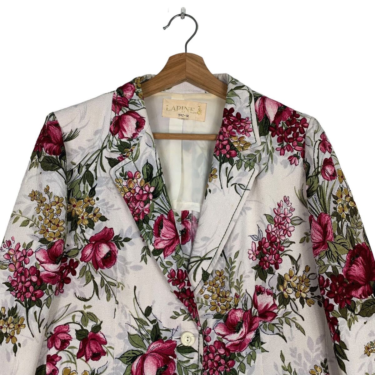 Japanese Brand LAPINE Floral Graphic Casual Jacket #0195-C10 Size M / US 6-8 / IT 42-44 - 3 Thumbnail