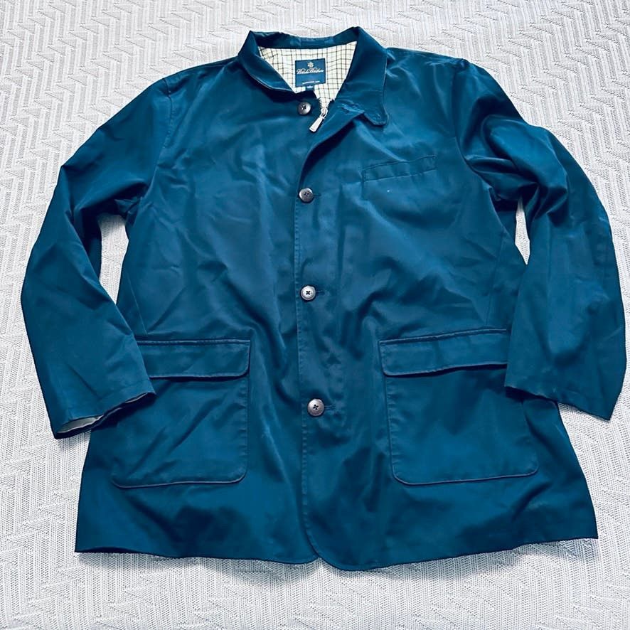 image of Brooks Brothers Navy Light Windbreaker Overcoat in Blue, Men's (Size XL)