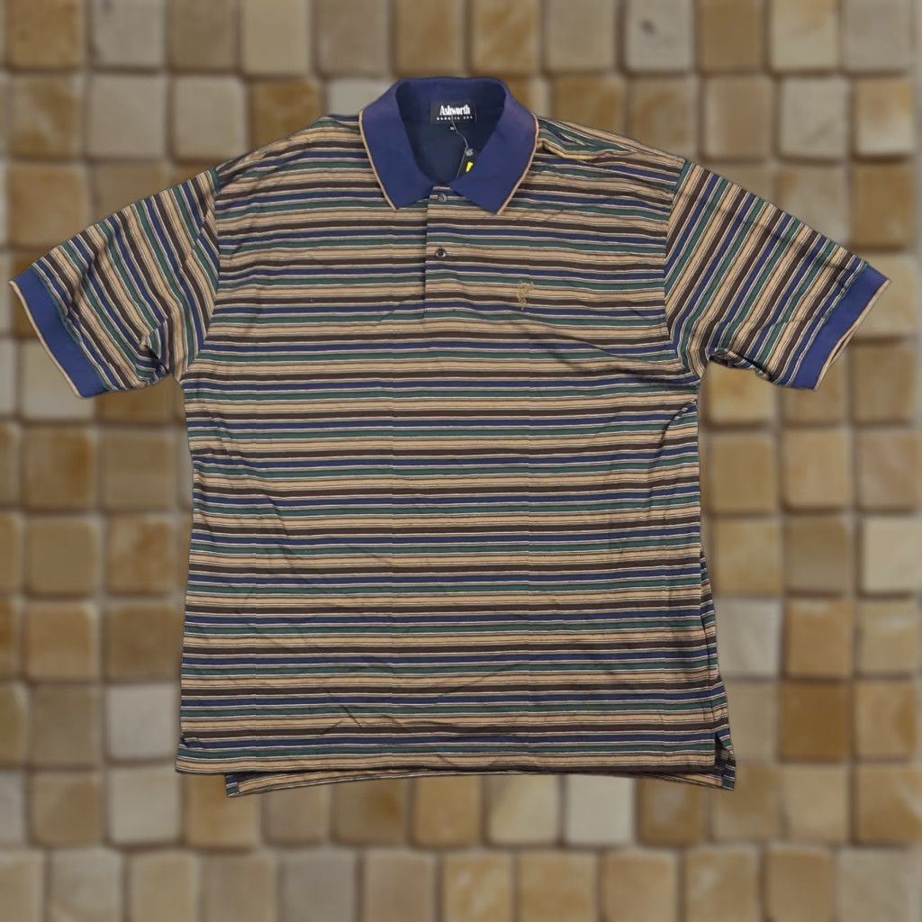 Vintage VINTAGE Y2K Preppy Striped Skateboarding Faded Polo Size XL Grunge Button Collared Shirt Size US XL / EU 56 / 4 - 1 Thumbnail