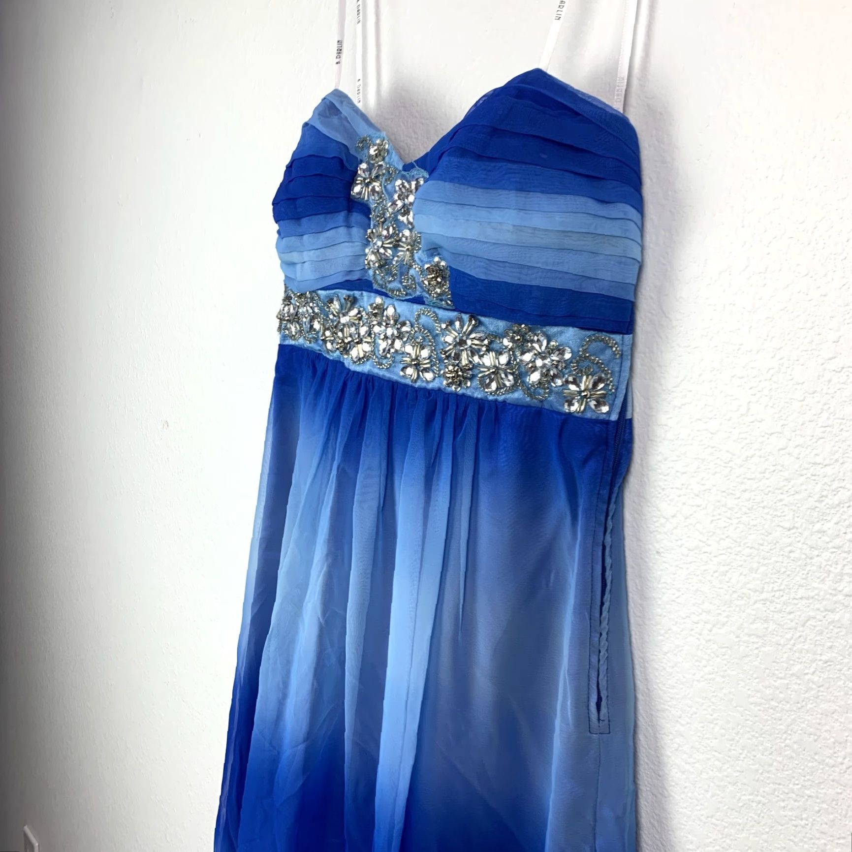 Vintage VINTAGE B. Darlin Maxi Prom Dress Blue 7/8 Y2K Eveningwear Long Formal Size M / US 6-8 / IT 42-44 - 3 Thumbnail