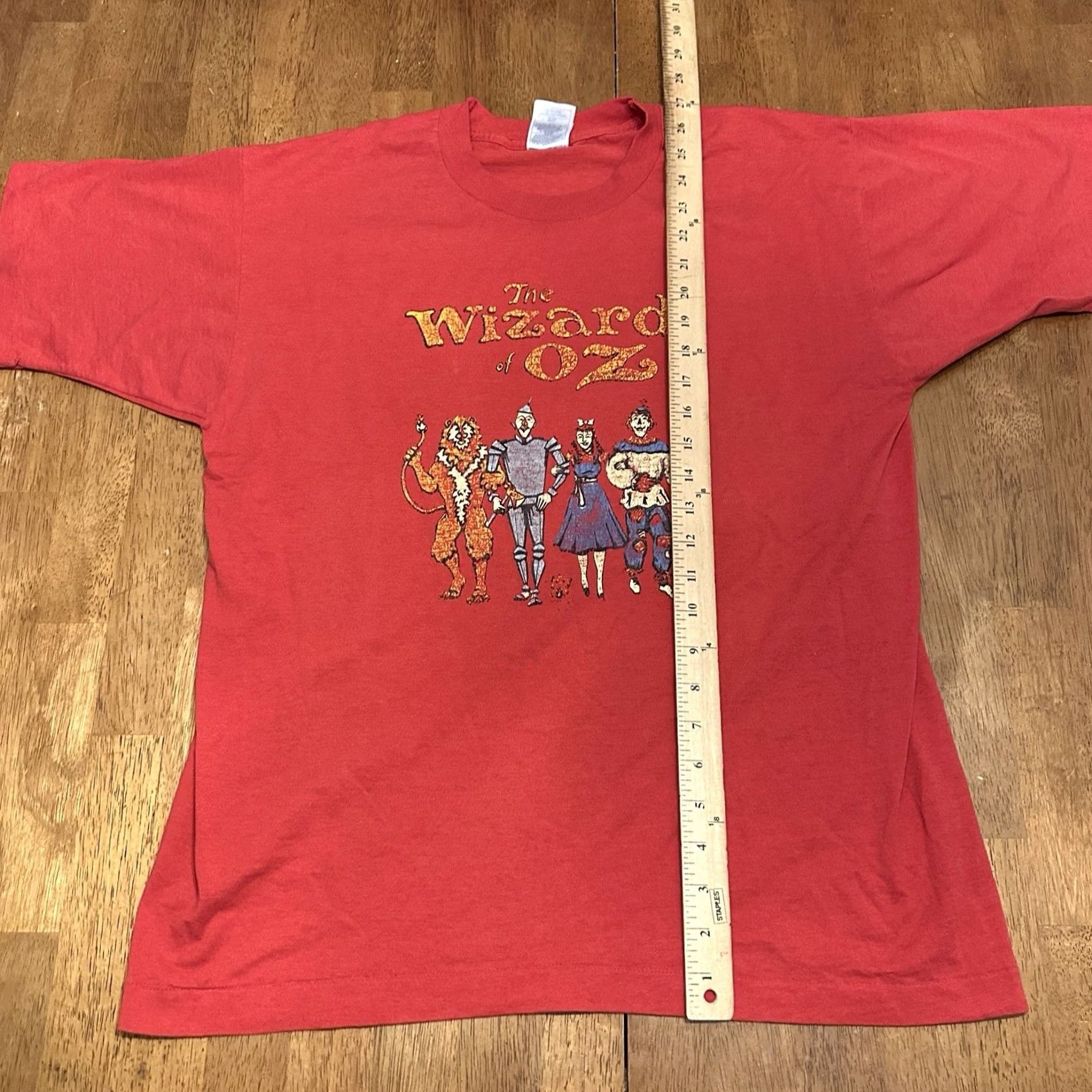 Fruit Of The Loom VINTAGE Fruit of the Loom T Shirt Large Red 90s The Wizard Of Oz Graphic Dorothy Single Stitch Men Size US L / EU 52-54 / 3 - 7 Thumbnail