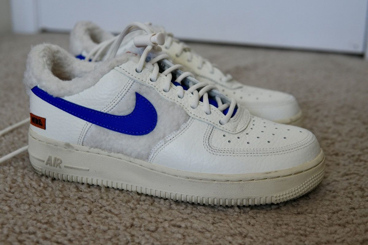 Nike Nike Air Force 1 '07 Sail Racer Blue Sherpa Fleece Size US 7.5 / IT 37.5 - 2 Thumbnail