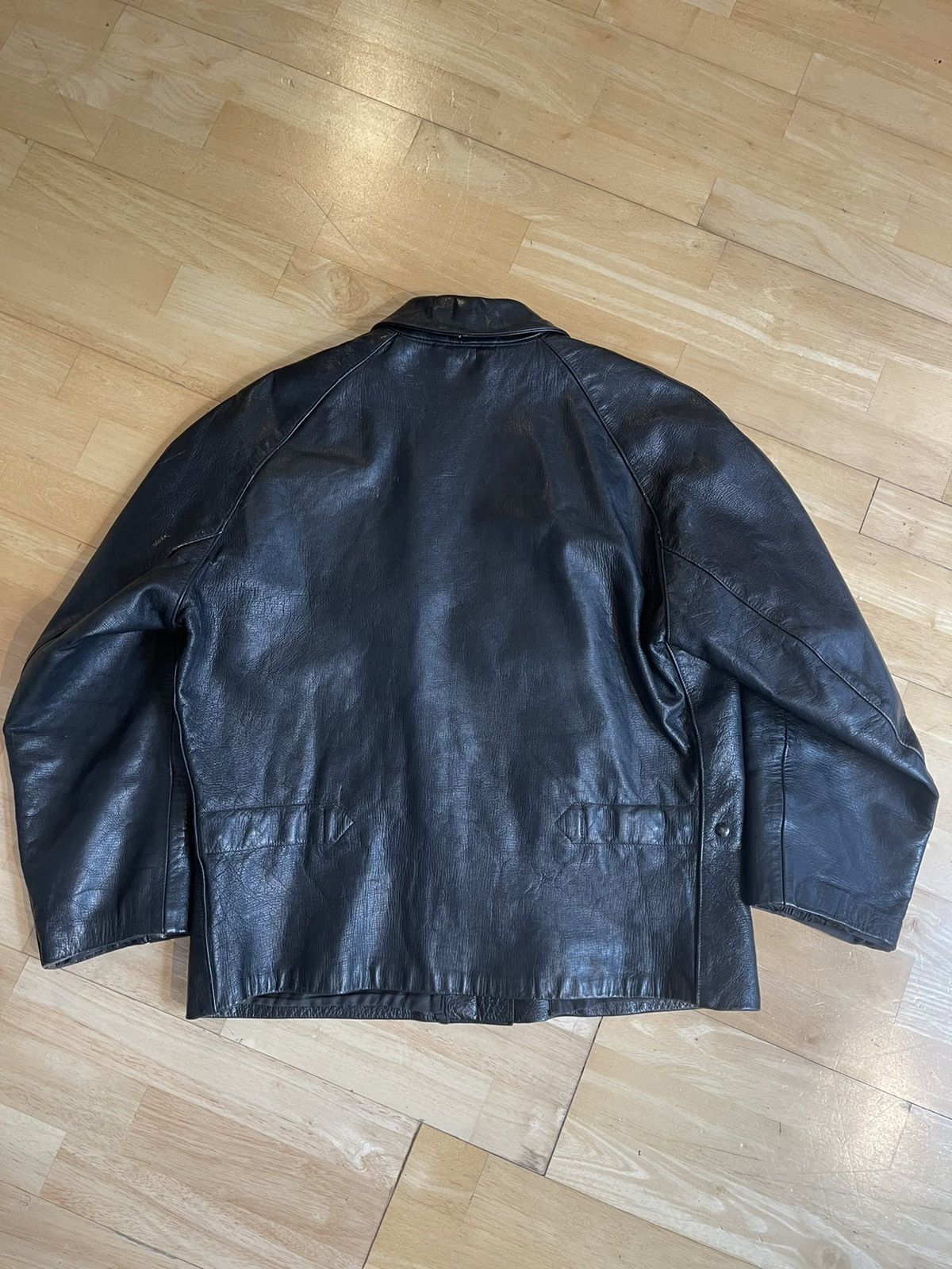 Other Rare Vintage 1970's Italien Military Leather Tank Jacket (L) Size US L / EU 52-54 / 3 - 14 Thumbnail