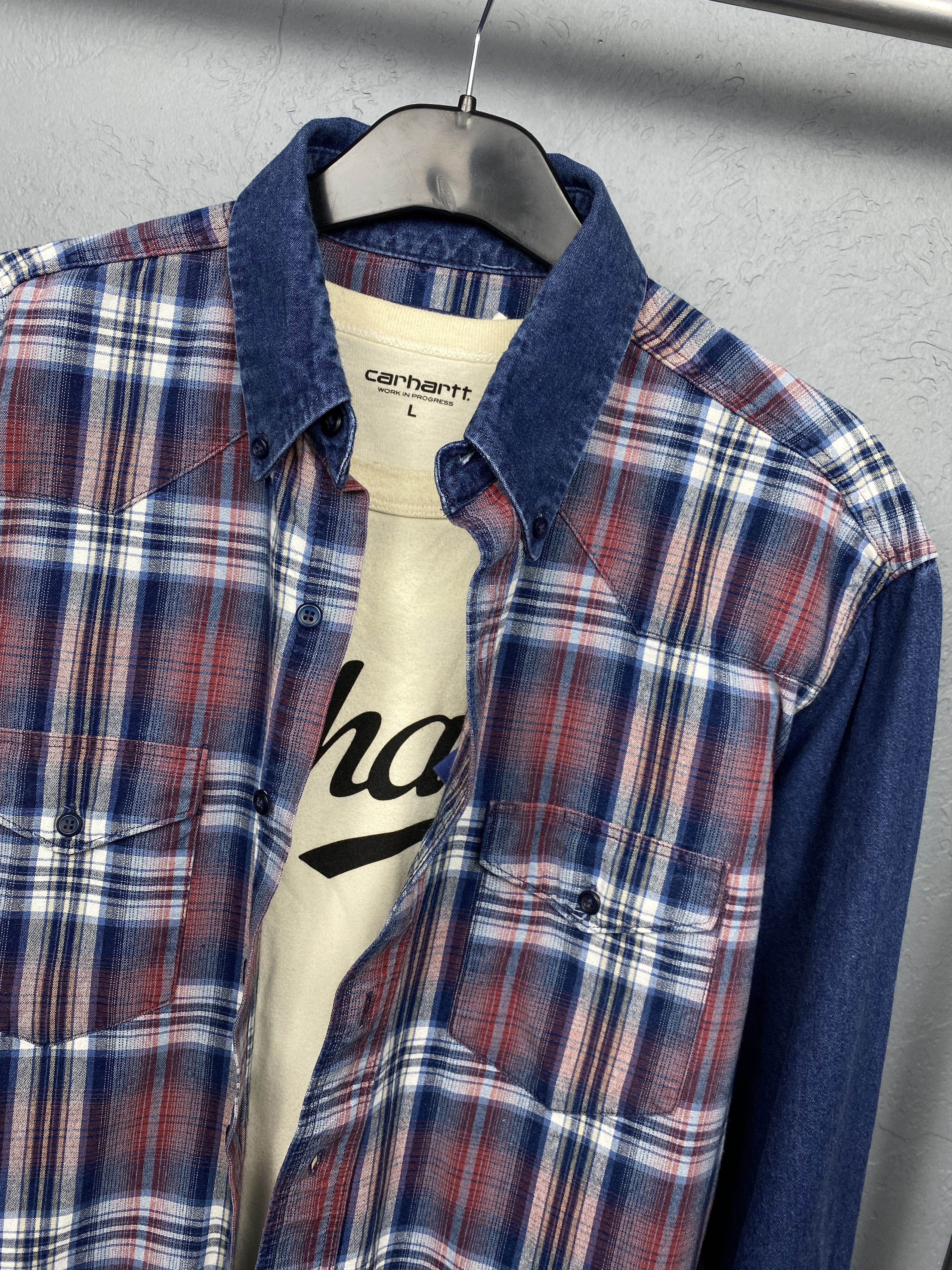Wrangler Wrangler Vintage Denim Flannel Western Shirt Size US XL / EU 56 / 4 - 2 Thumbnail