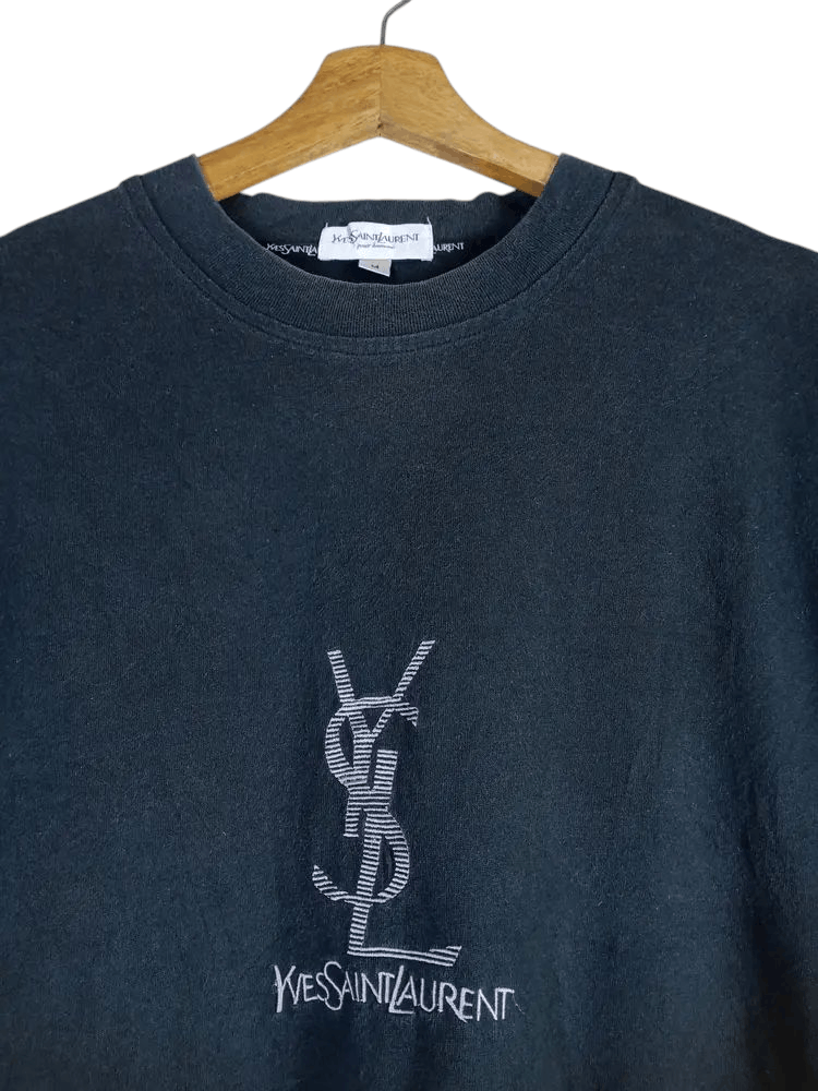 Yves Saint Laurent Vintage Yves Saint Laurent Pour Homme Big Logo Tshirt Size US L / EU 52-54 / 3 - 1 Thumbnail