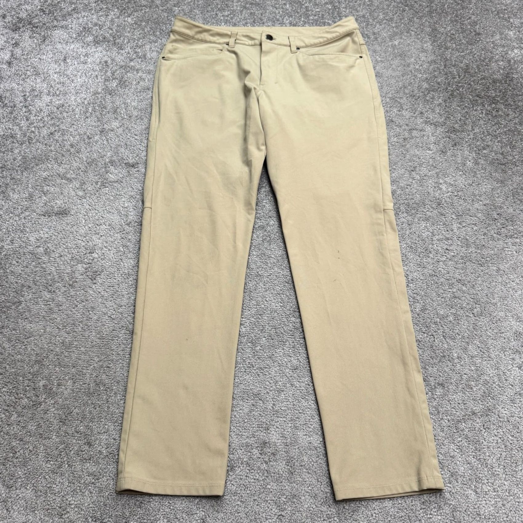 Lululemon Lululemon ABC Warpstreme 5-Pocket Pants Mens 32 Tan Brown Straight Leg Trouser Size US 32 / EU 48 - 2 Thumbnail