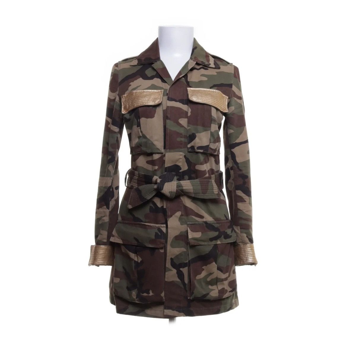 Hedi Slimane × Saint Laurent Paris Gold Trimmed Camouflage Parka Size XS / US 0-2 / IT 36-38 - 1 Thumbnail