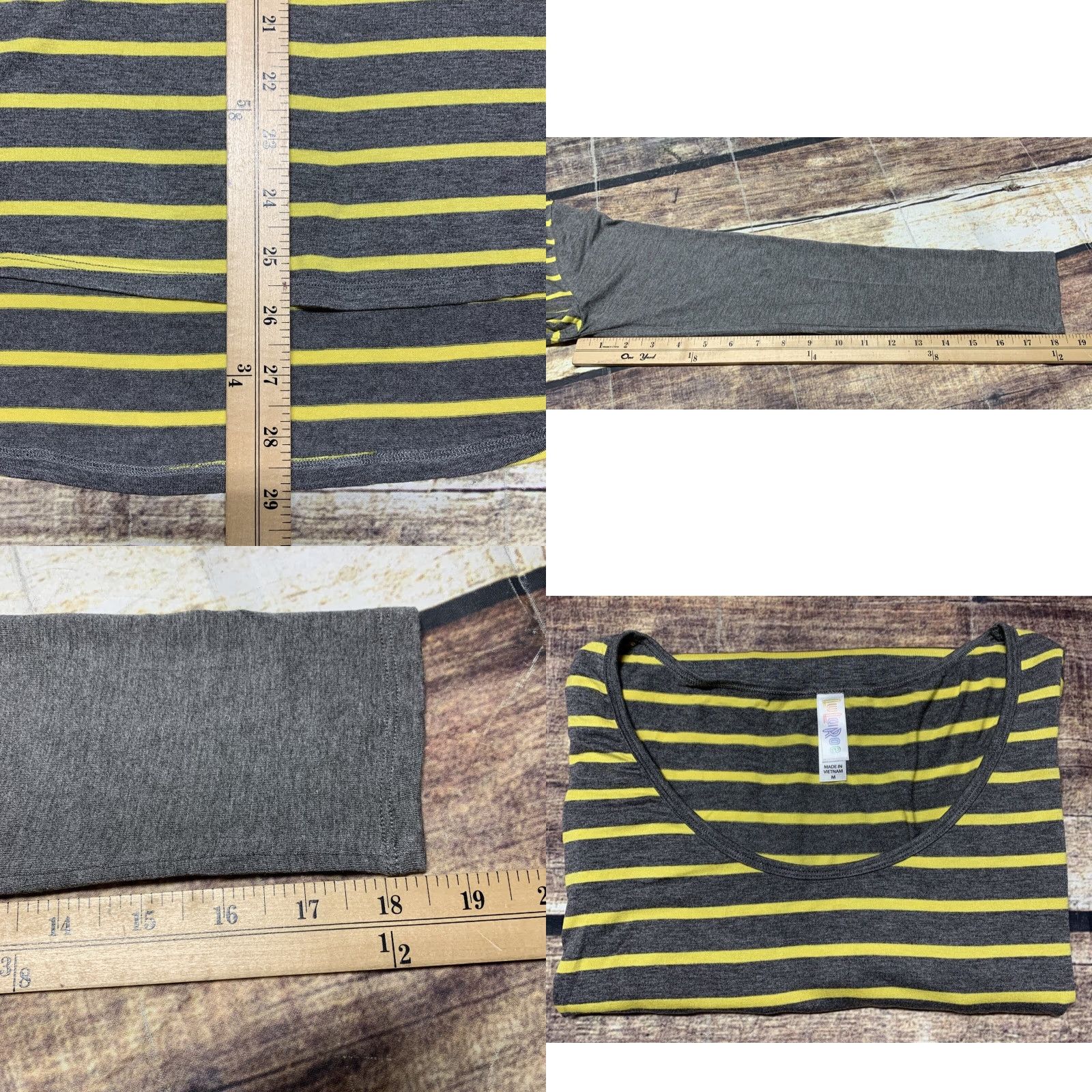 Vintage LuLaRoe Tunic Shirt Gray Yellow Stripe Size M Womens Long Sleeve Comfort Classic/Fitted Sleeve Size M / US 6-8 / IT 42-44 - 8 Thumbnail