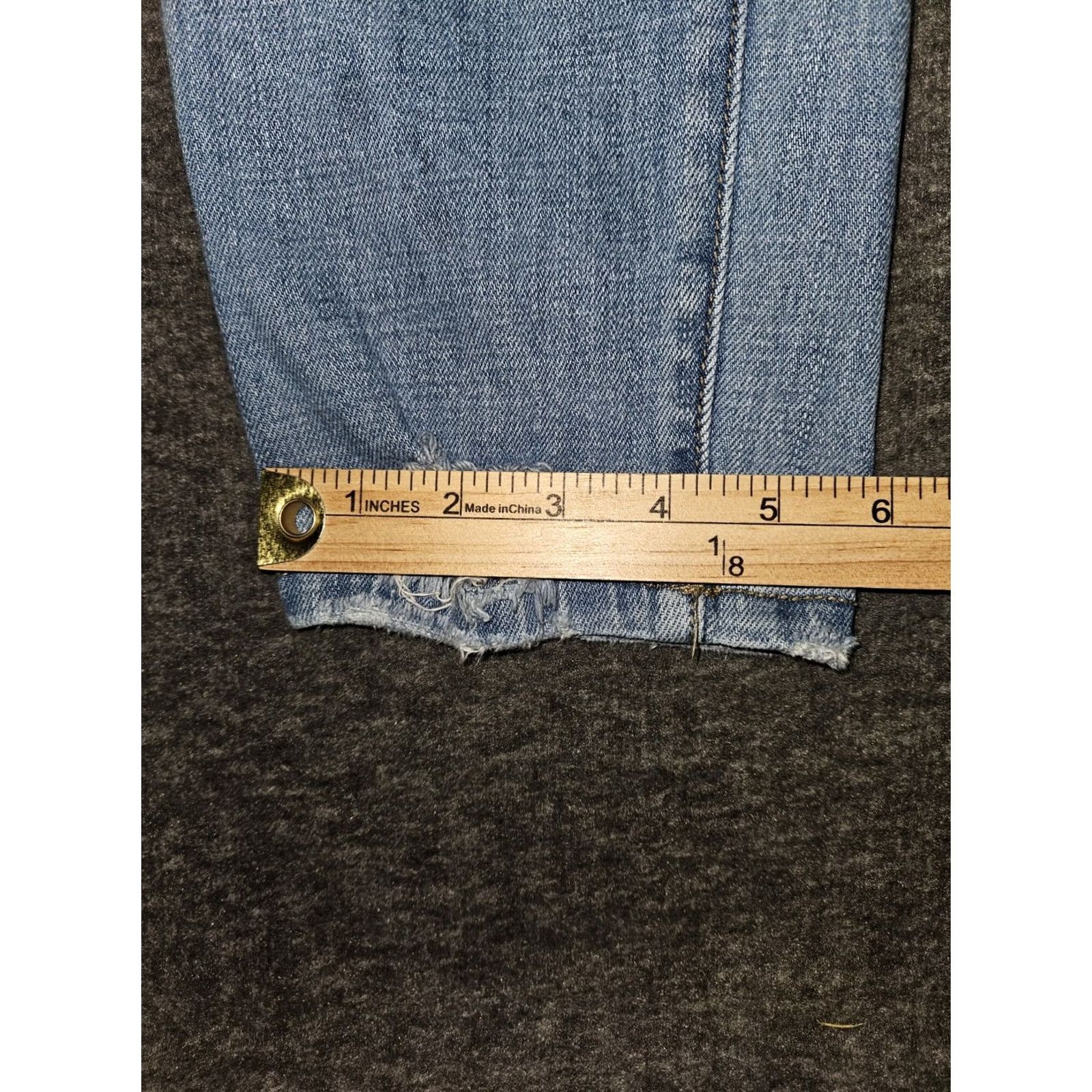 Vintage KanCan Jeans Skinny Ankle Women's 9/28 Blue Denim Distressed Button Fly Stretch Shirts? Size 30" / US 8 / IT 44 - 7 Thumbnail