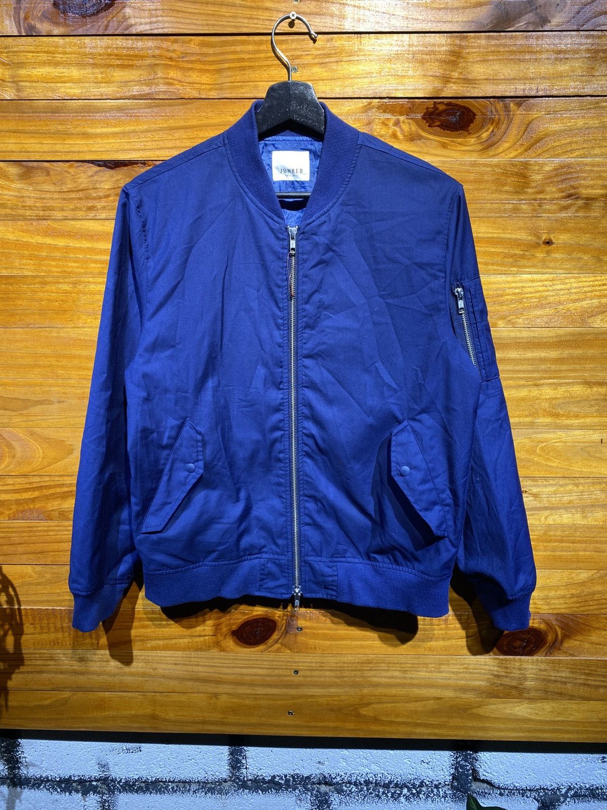 JUN MEN JunRed Tokyo Japan Navy Bomber Jacket – Classic Streetwear Size US M / EU 48-50 / 2 - 3 Thumbnail