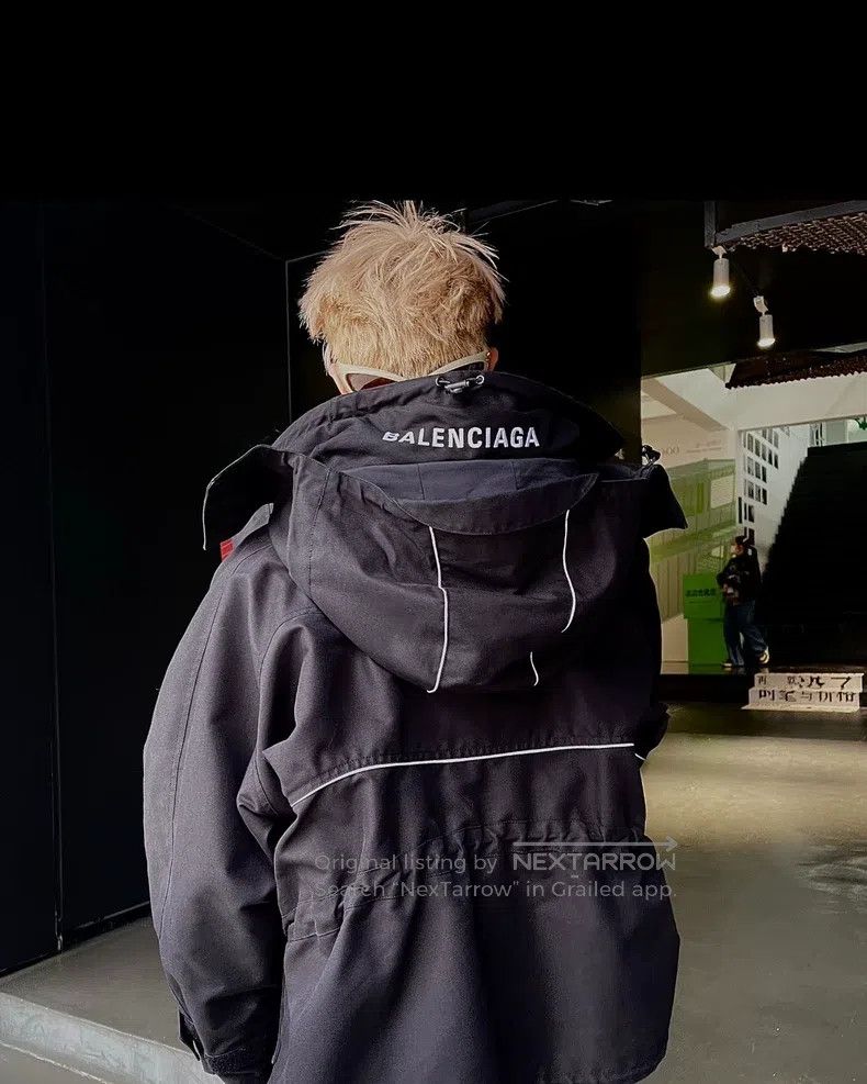 Balenciaga Balenciaga Black Windbreaker Jacket Size XXS / US 00 / IT 34 - 2 Thumbnail