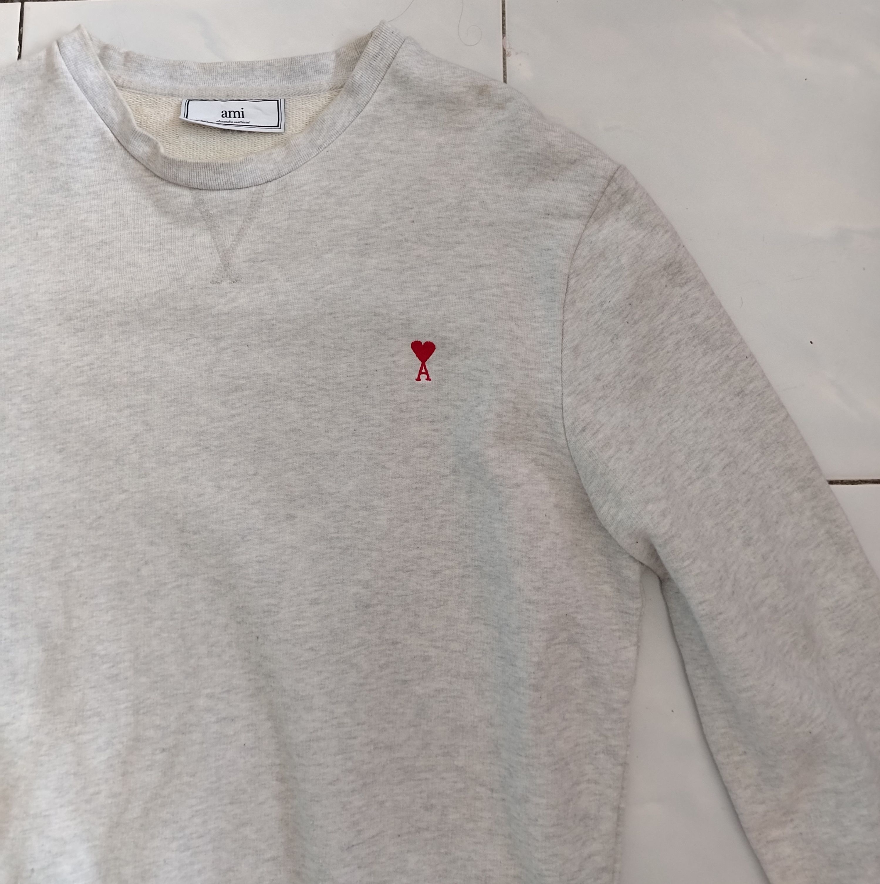 AMI AMI Paris Ami de Coeur Crewneck Sweatshirt (Grey) Size US M / EU 48-50 / 2 - 4 Thumbnail
