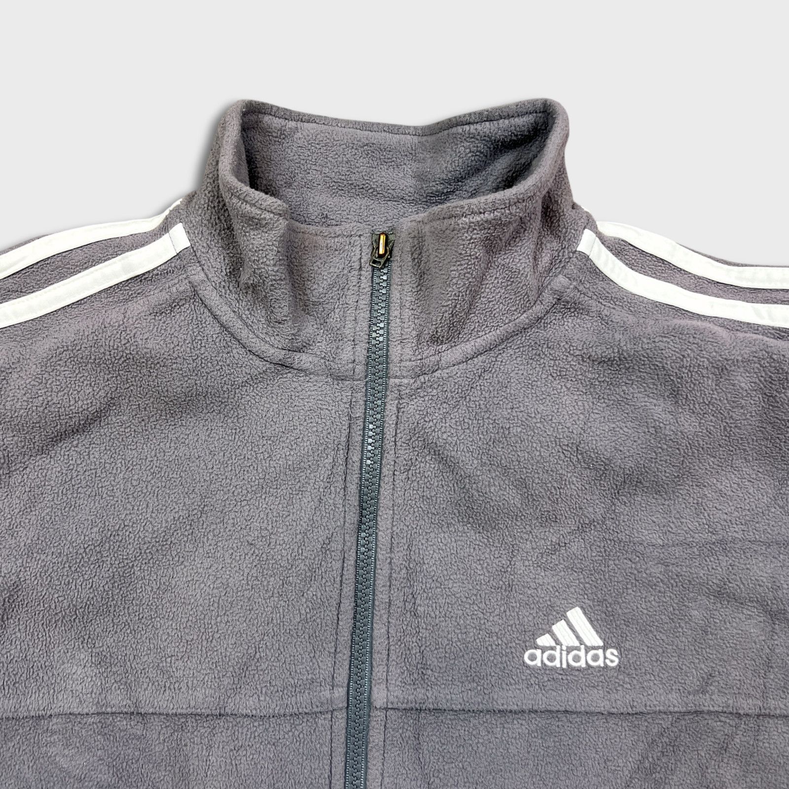 Adidas × Vintage Adidas Fleece Large Zip Stripes Essentials Spell Out Jacket Size US L / EU 52-54 / 3 - 2 Thumbnail