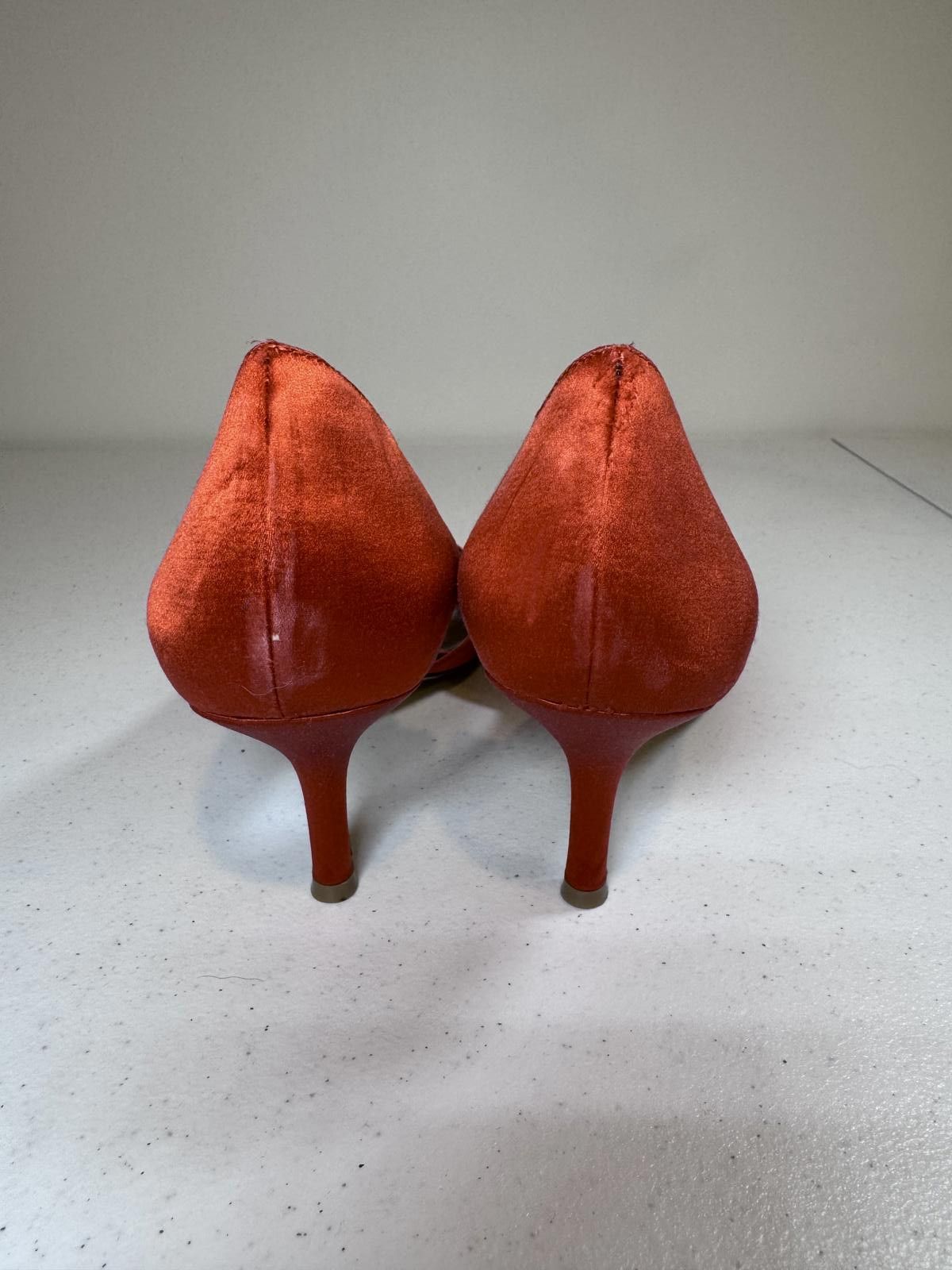 Designer Elegant New West Satin Peep-Toe Heels Size US 10.5 / IT 40.5 - 3 Thumbnail