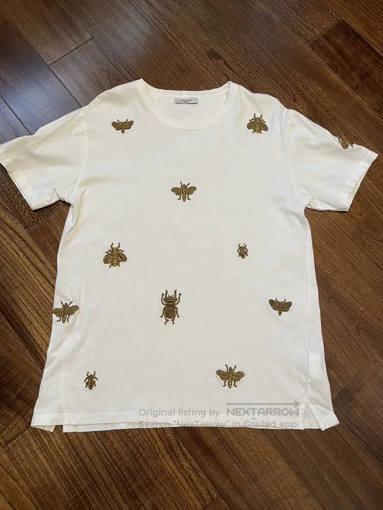 Valentino Valentino White embroidered T-shirt Size L / US 10 / IT 46 - 1 Thumbnail