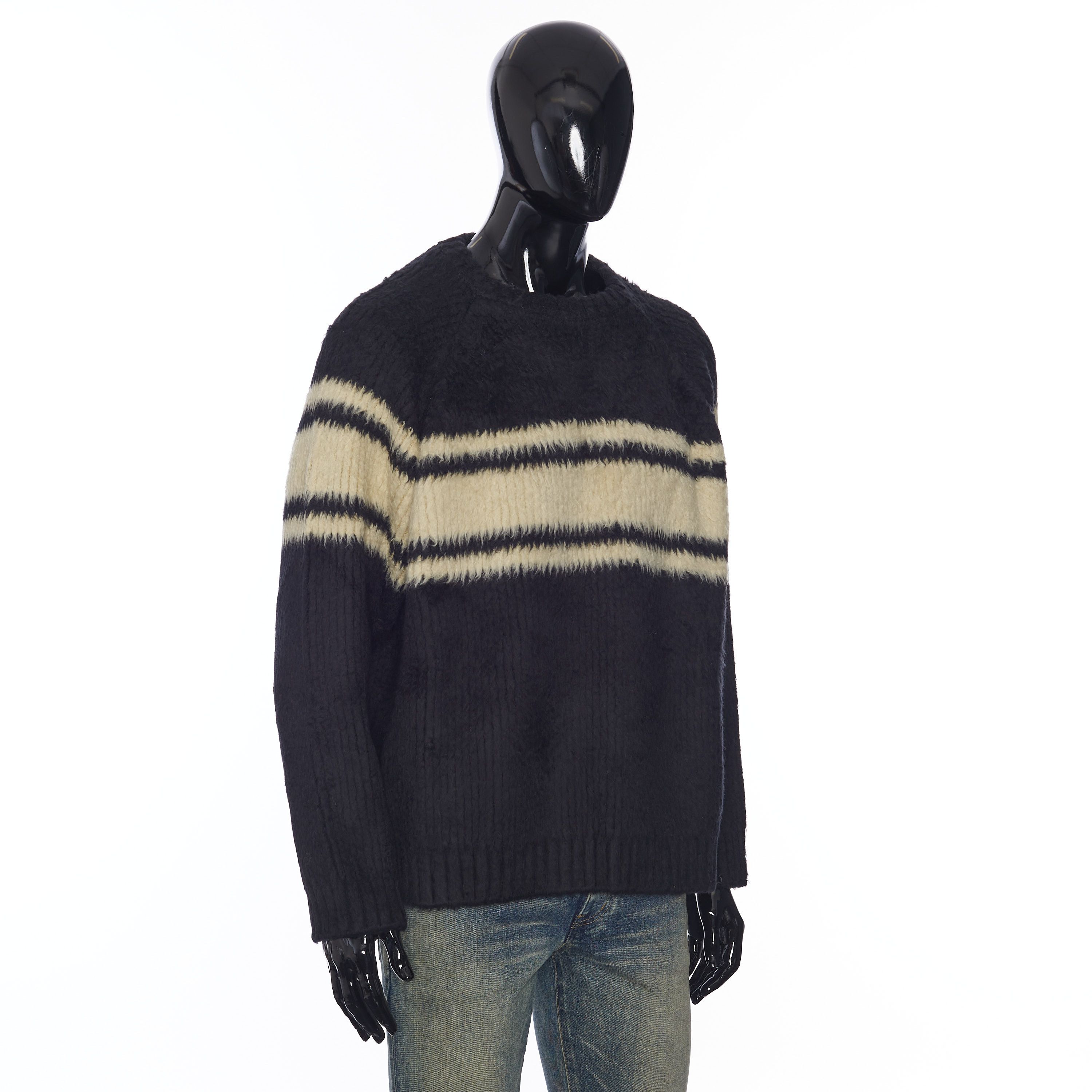 Celine Oversized Sweater In Black & Off White Brushed Cotton Size US L / EU 52-54 / 3 - 3 Thumbnail