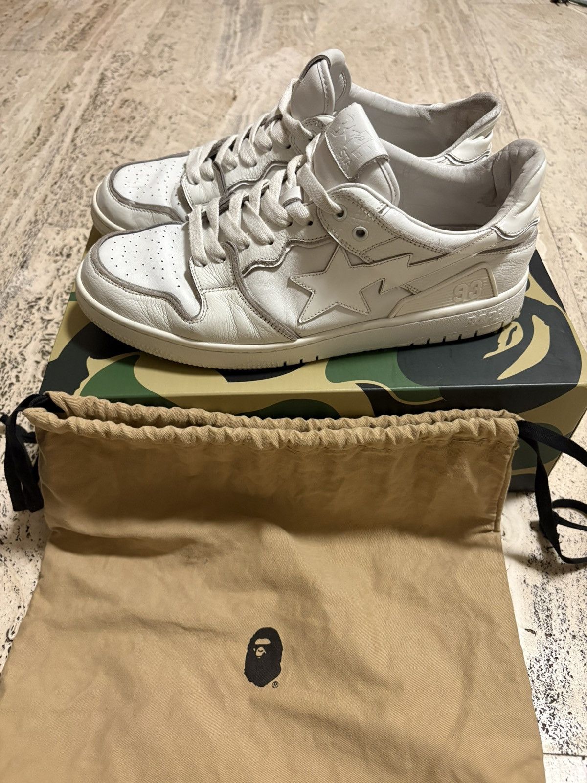 Bape A Bathing Ape Bape SK8 Sta Triple White Leather – Size 11 Size US 11 / EU 44 - 1 Thumbnail